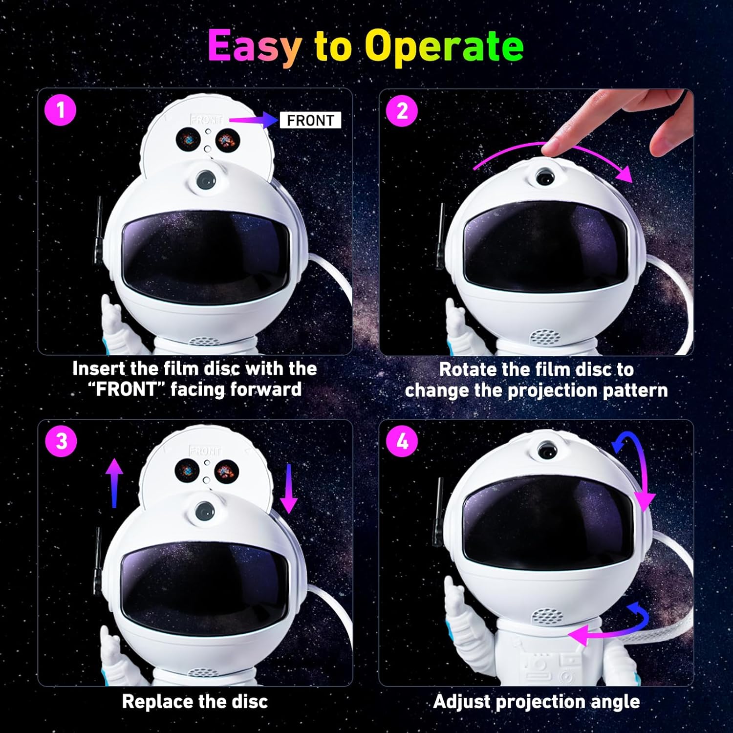 Large astronaut star projection lamp