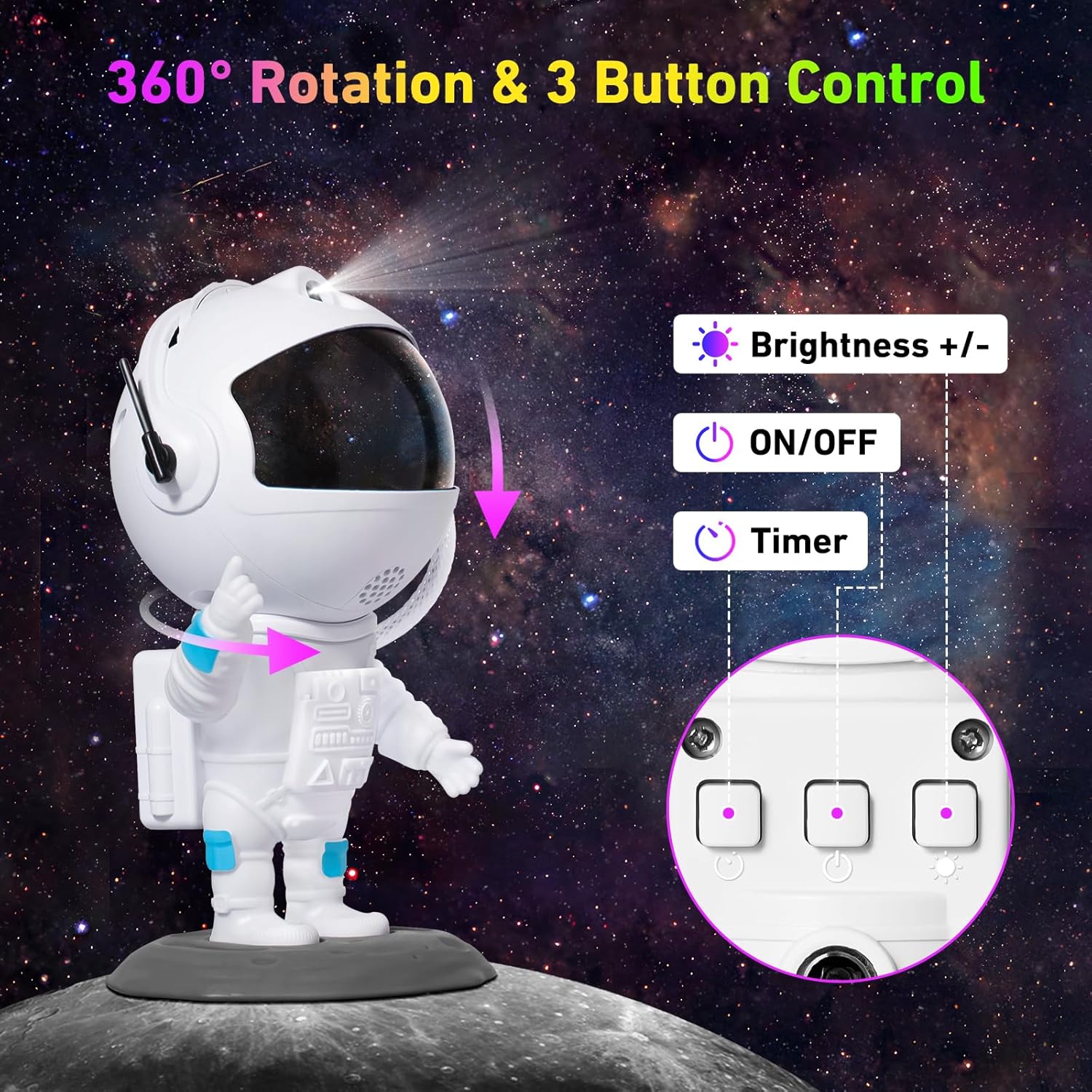 Large astronaut star projection lamp