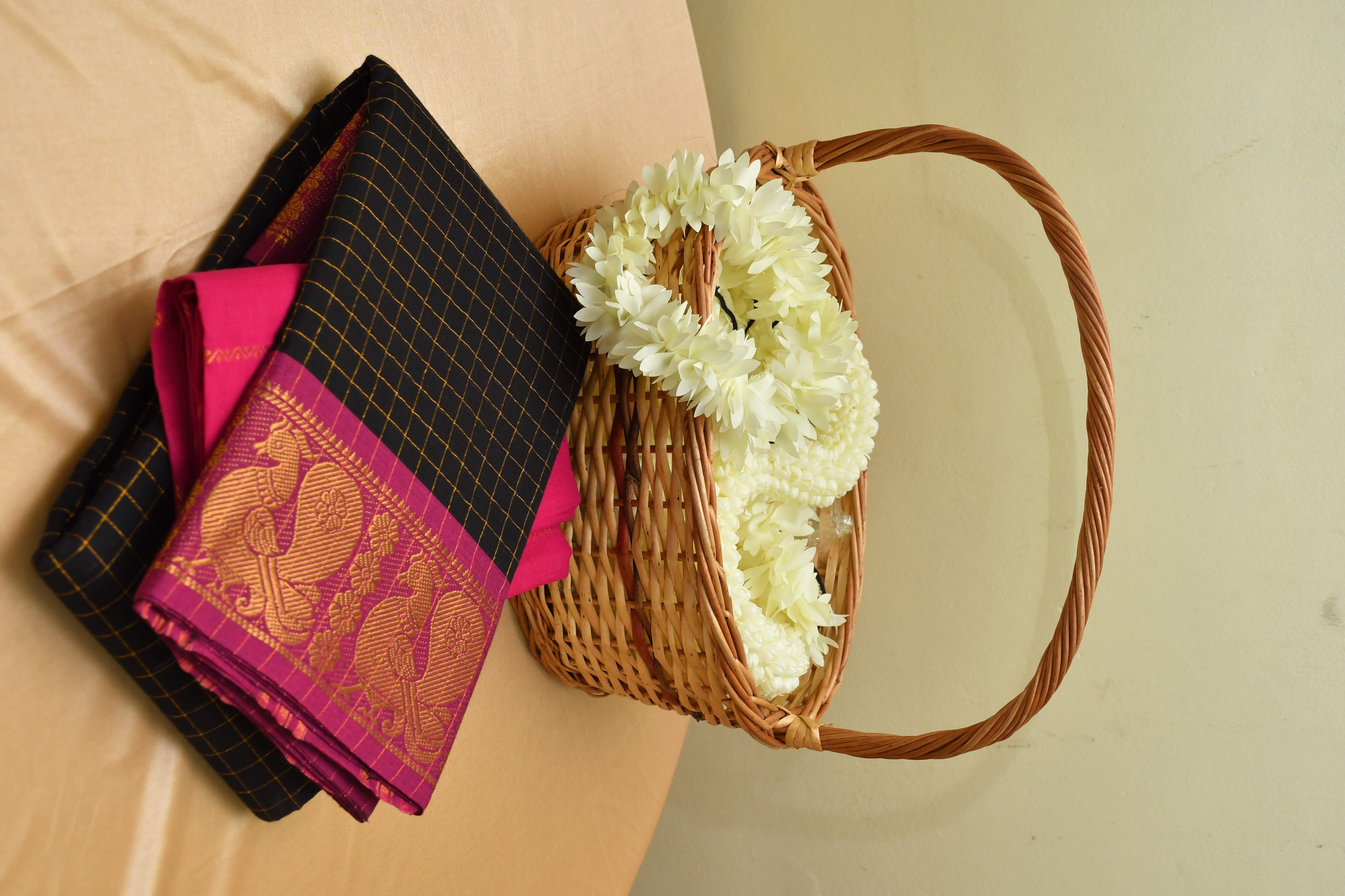 Elegant Black Sungudi Saree