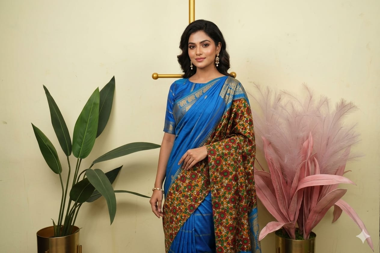 Traditional Blue Sungudi Saree 