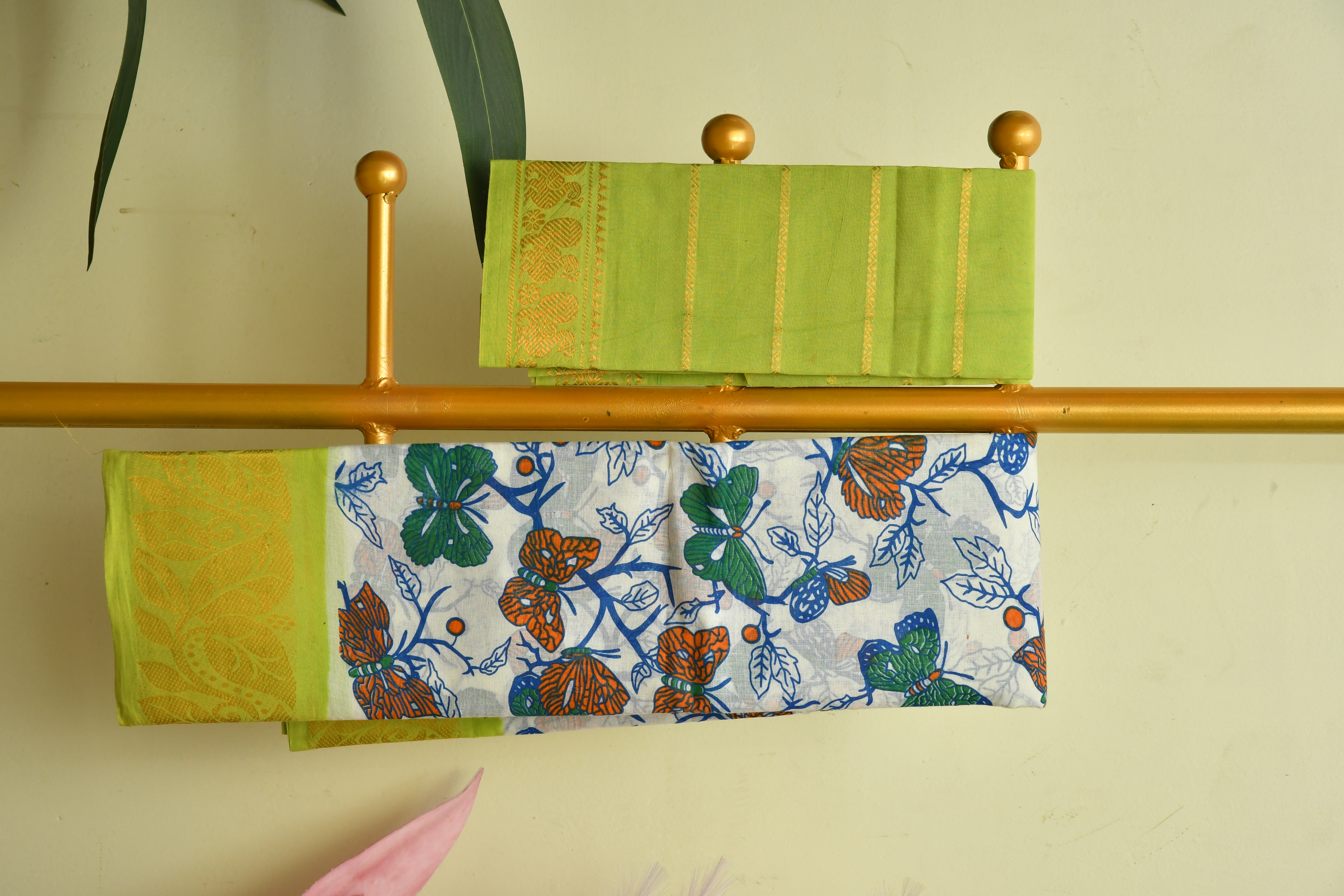 Butterfly Print Cotton Saree