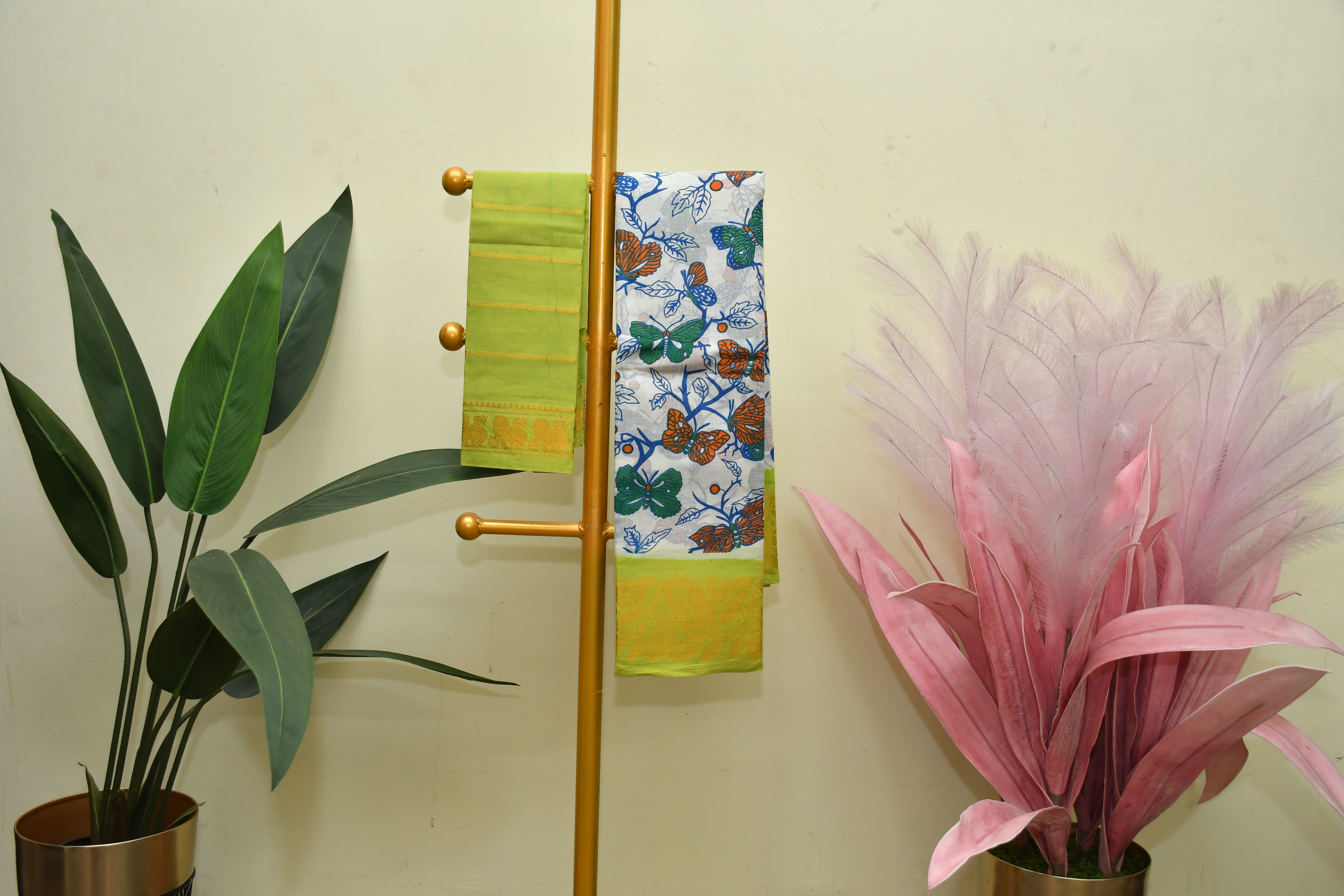 Butterfly Print Cotton Saree