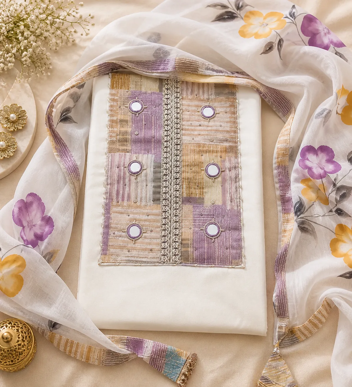 Elegant Floral Printed Kurta Set