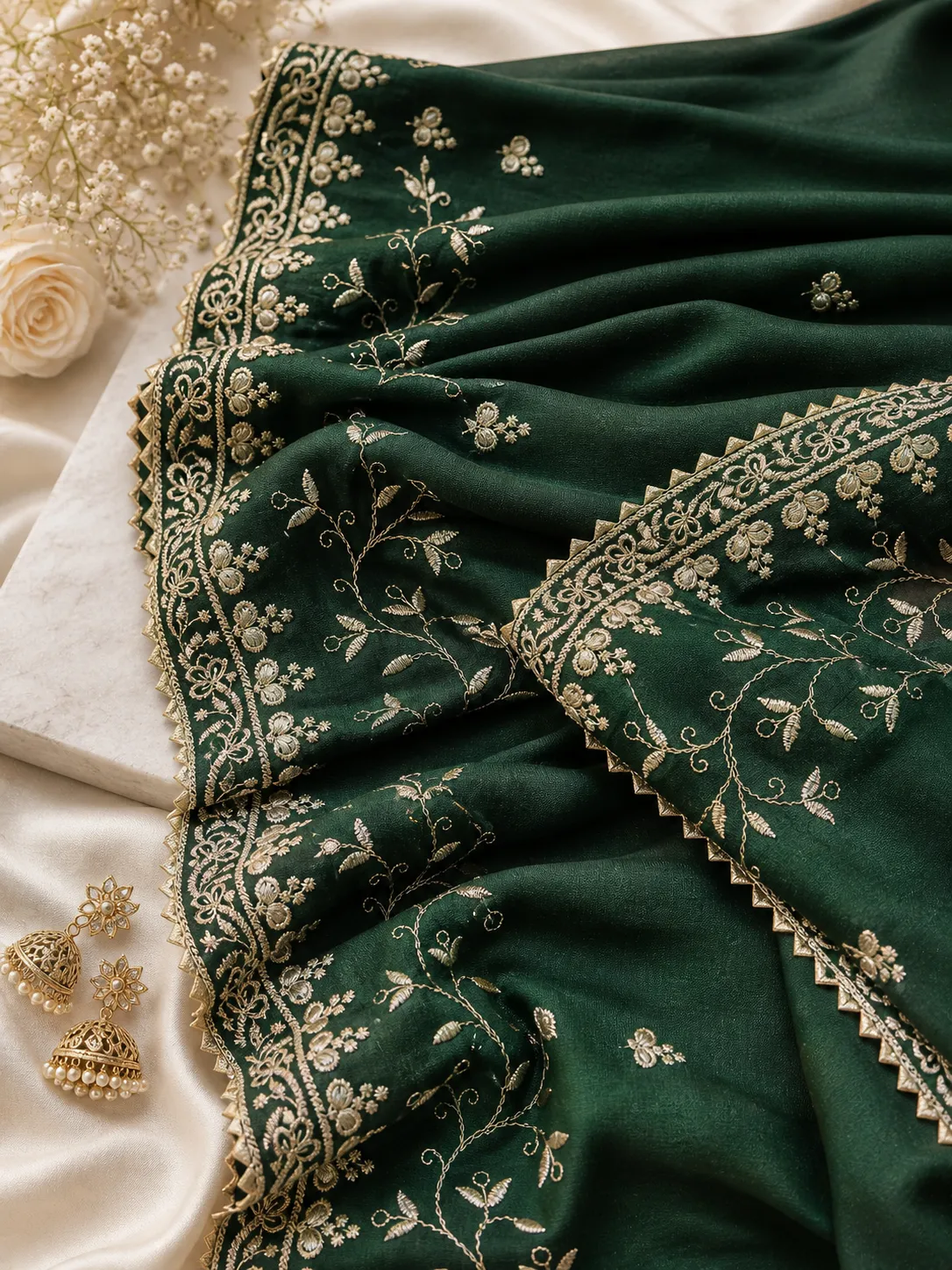 Embroidered Silk Salwar Suit Set
