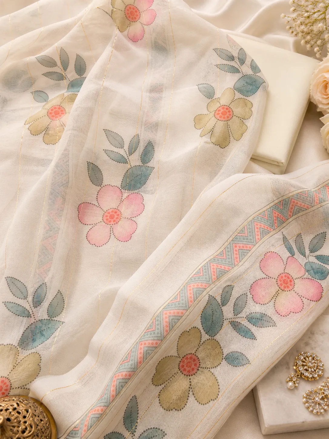 Floral Embroidered Kurti Set