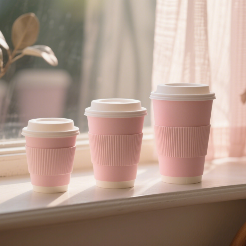 Pastel Pink Reusable Coffee Cup Set