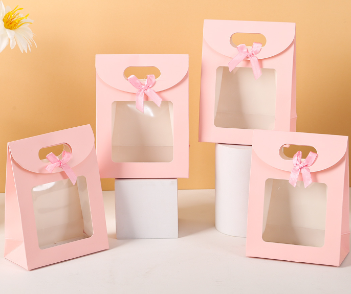 Pink Gift Bags with Window
