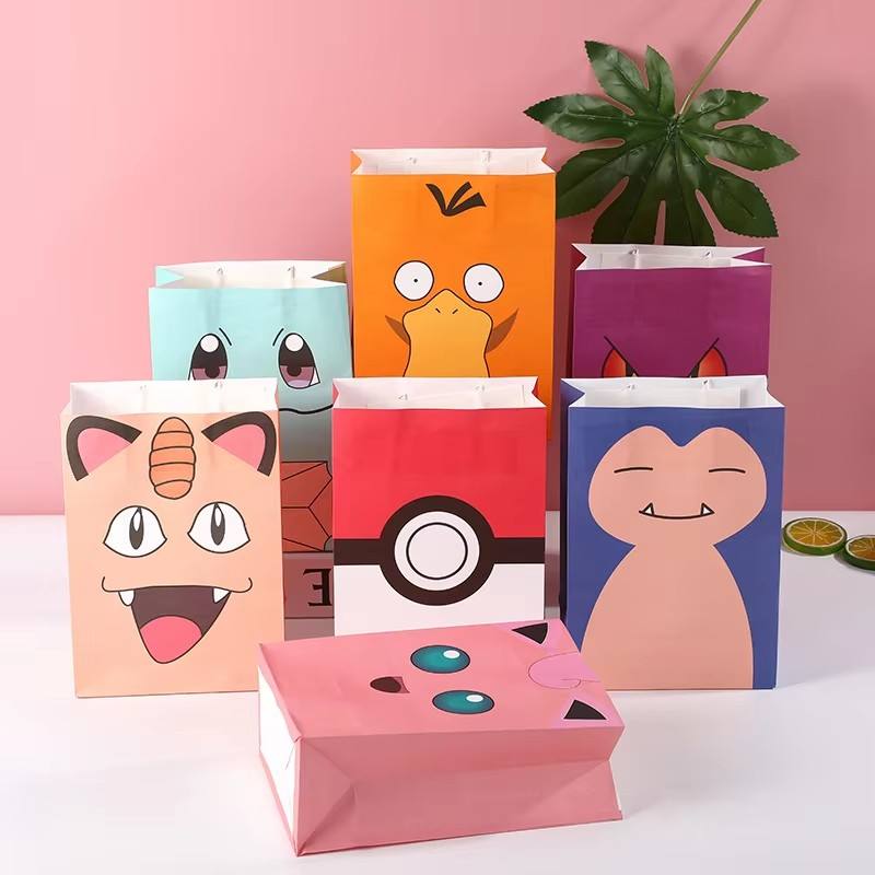 Cute cartoon kraft paper bags