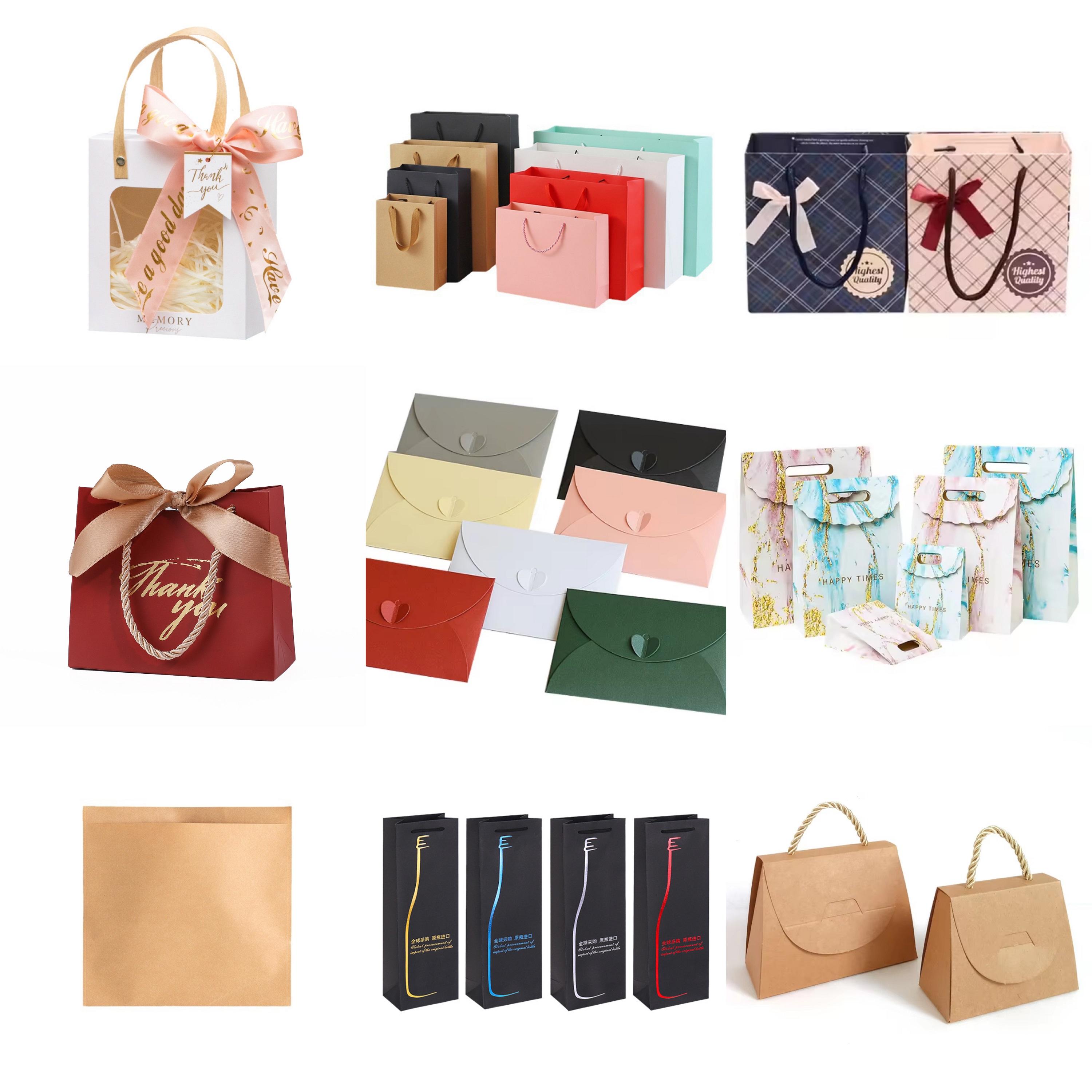 Floral Gift Bag with Ribbon Handle