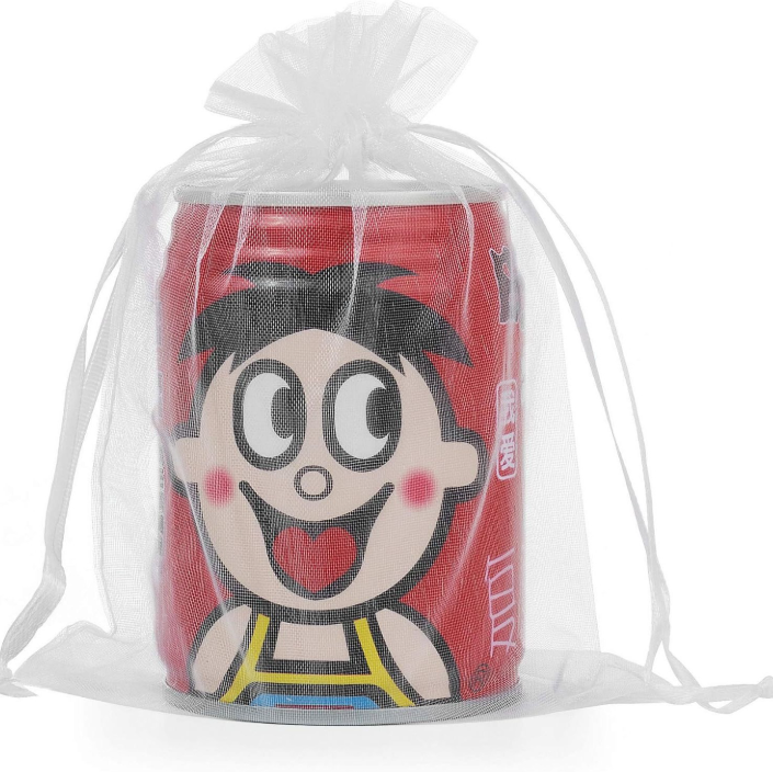 Solid color multi-size hand-held drawstring pocket transparent sachet straw bag cosmetic storage box