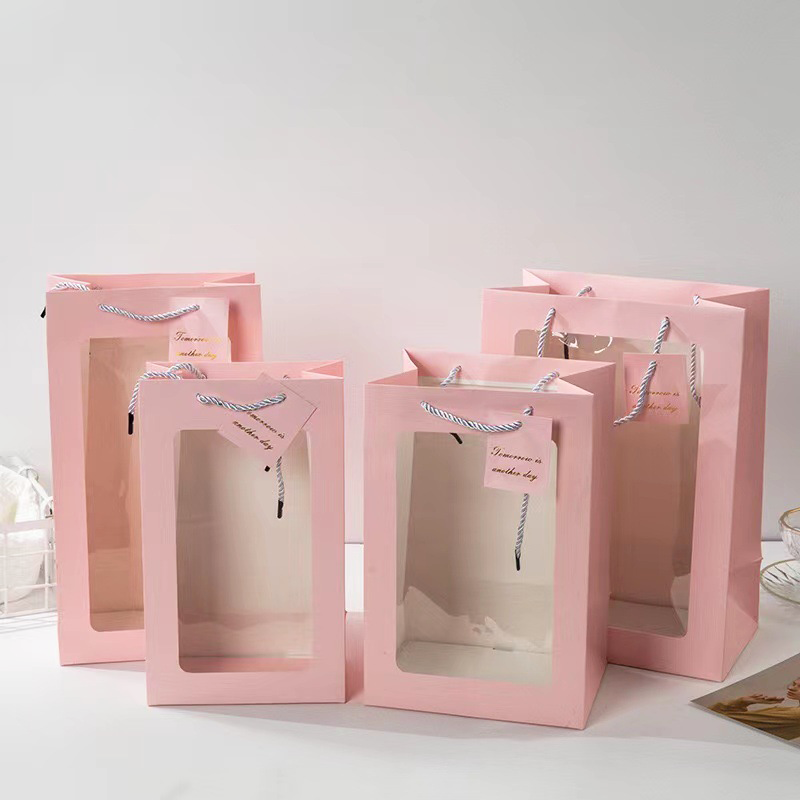 Pink Window Gift Bags Set
