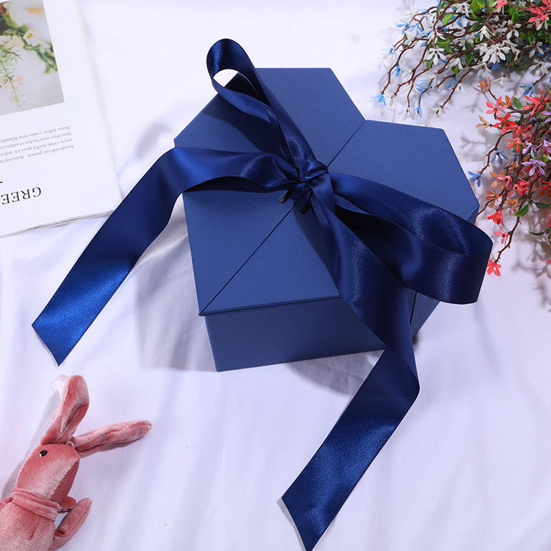 Gift box with bow custom color luxury packaging