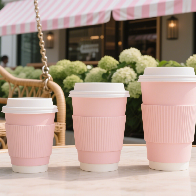 Pastel Pink Reusable Coffee Cup Set