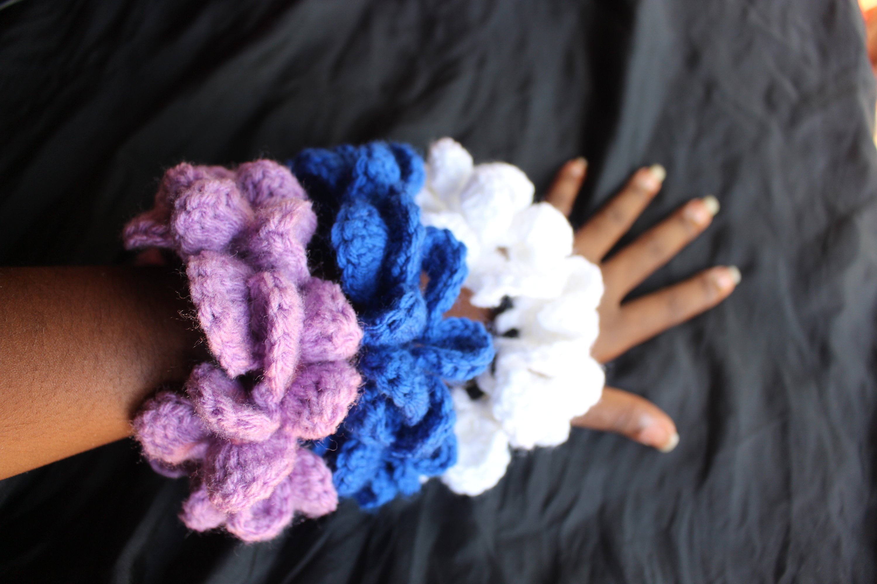 Jumbo Crochet petal Scrunchies!!!