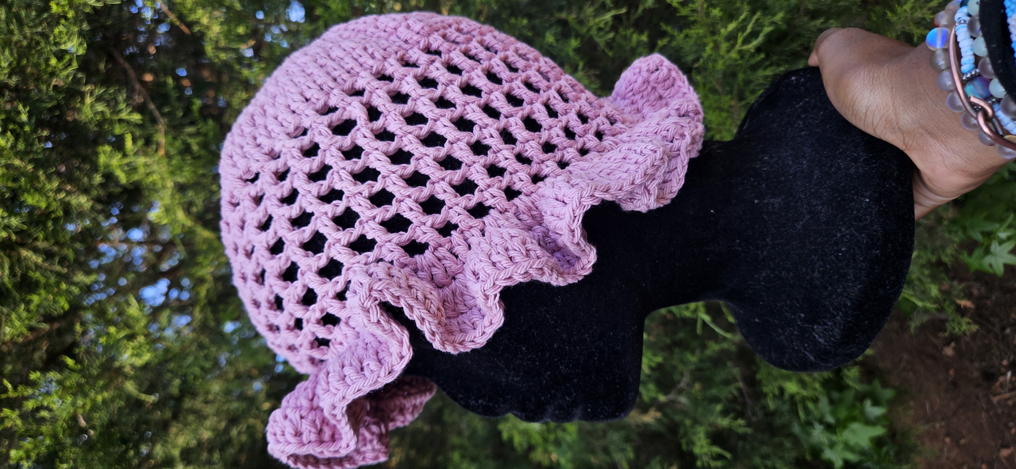 Wavy Ruffle Bucket Hat - Soft Pink