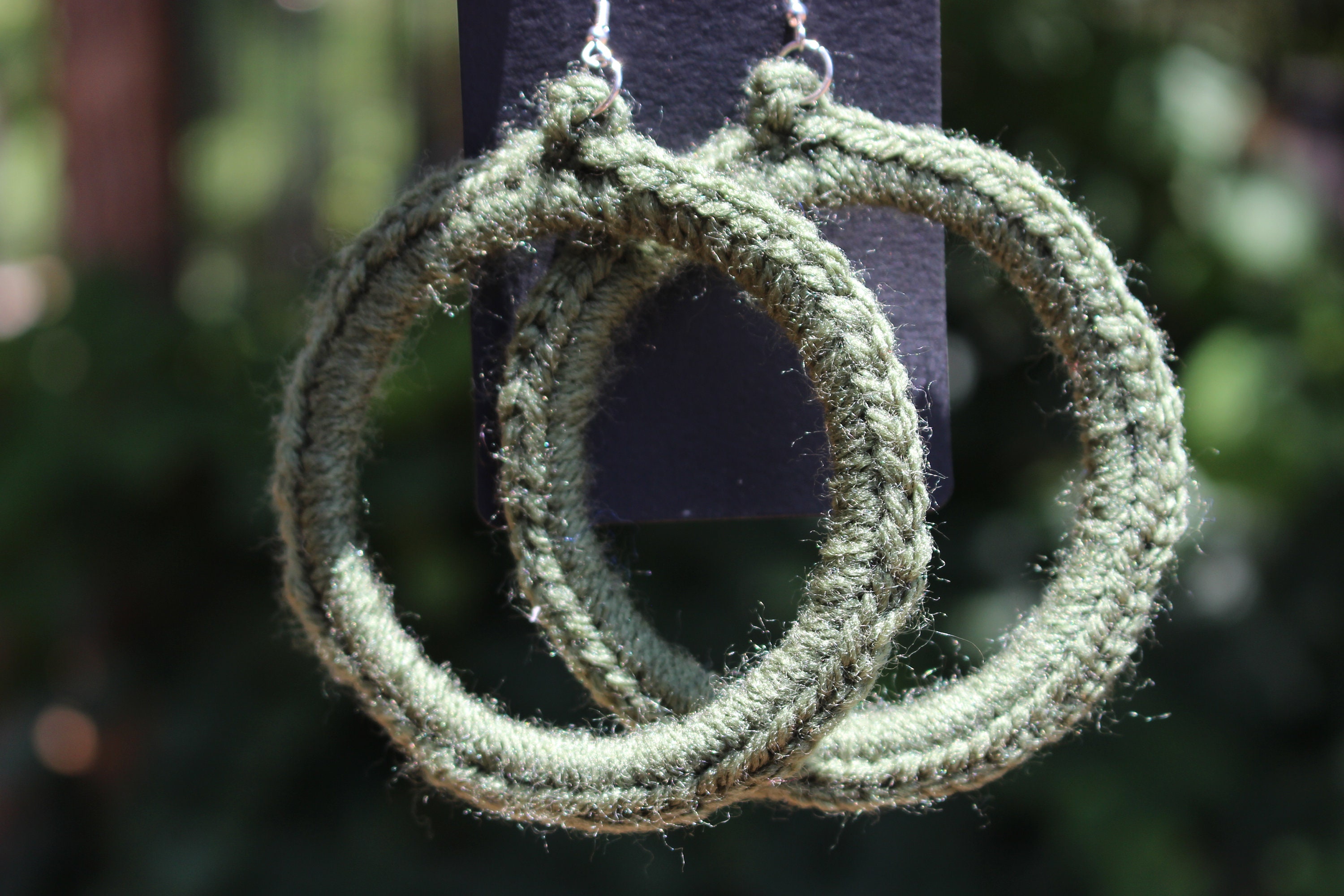 Crocheted Hoop Earrings | Crocheted Lightweight, Plain and Simple. Special orders available!!