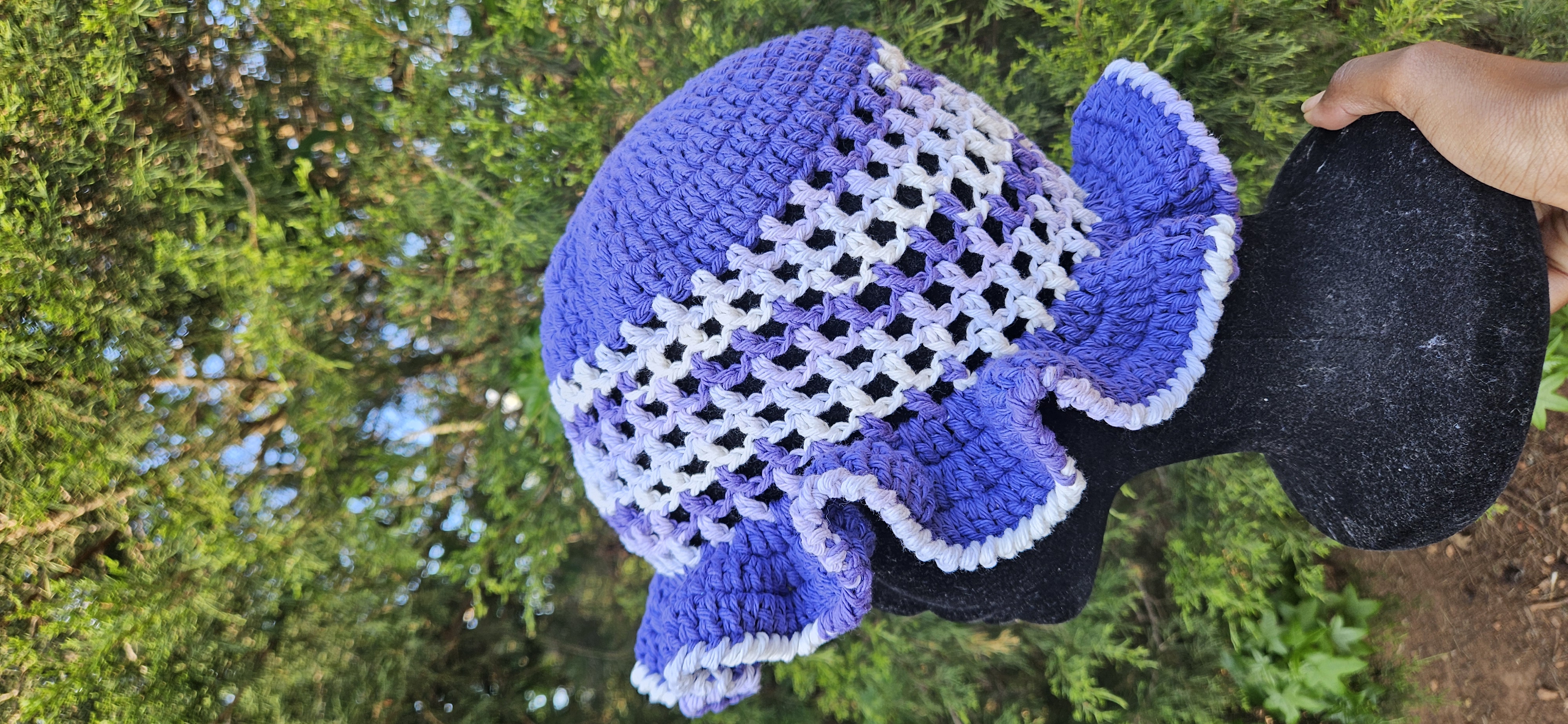 Wavy Ruffle Bucket Hat - Purple Multicolor 2