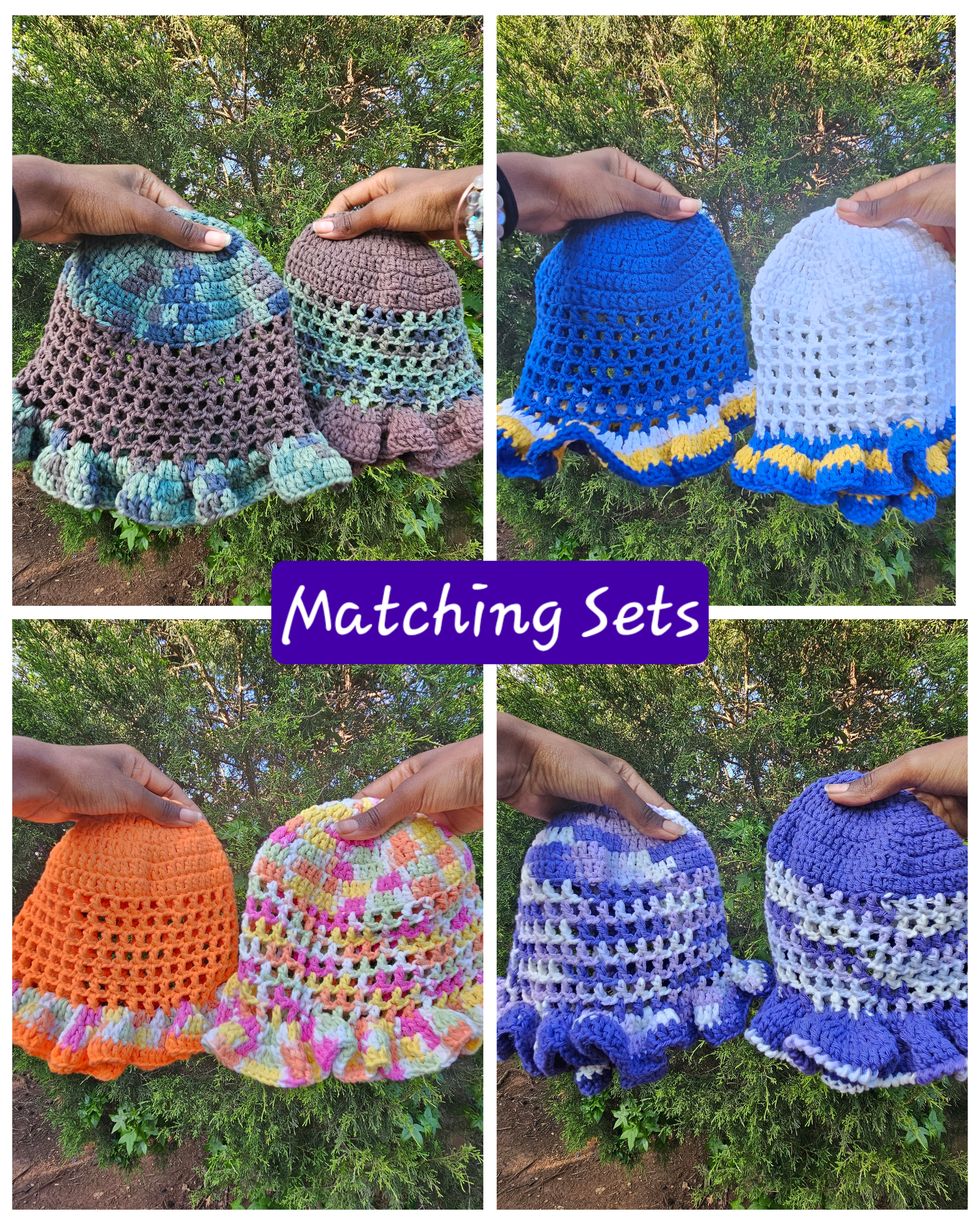 Wavy Ruffle Bucket Hat - Purple Multicolor 2