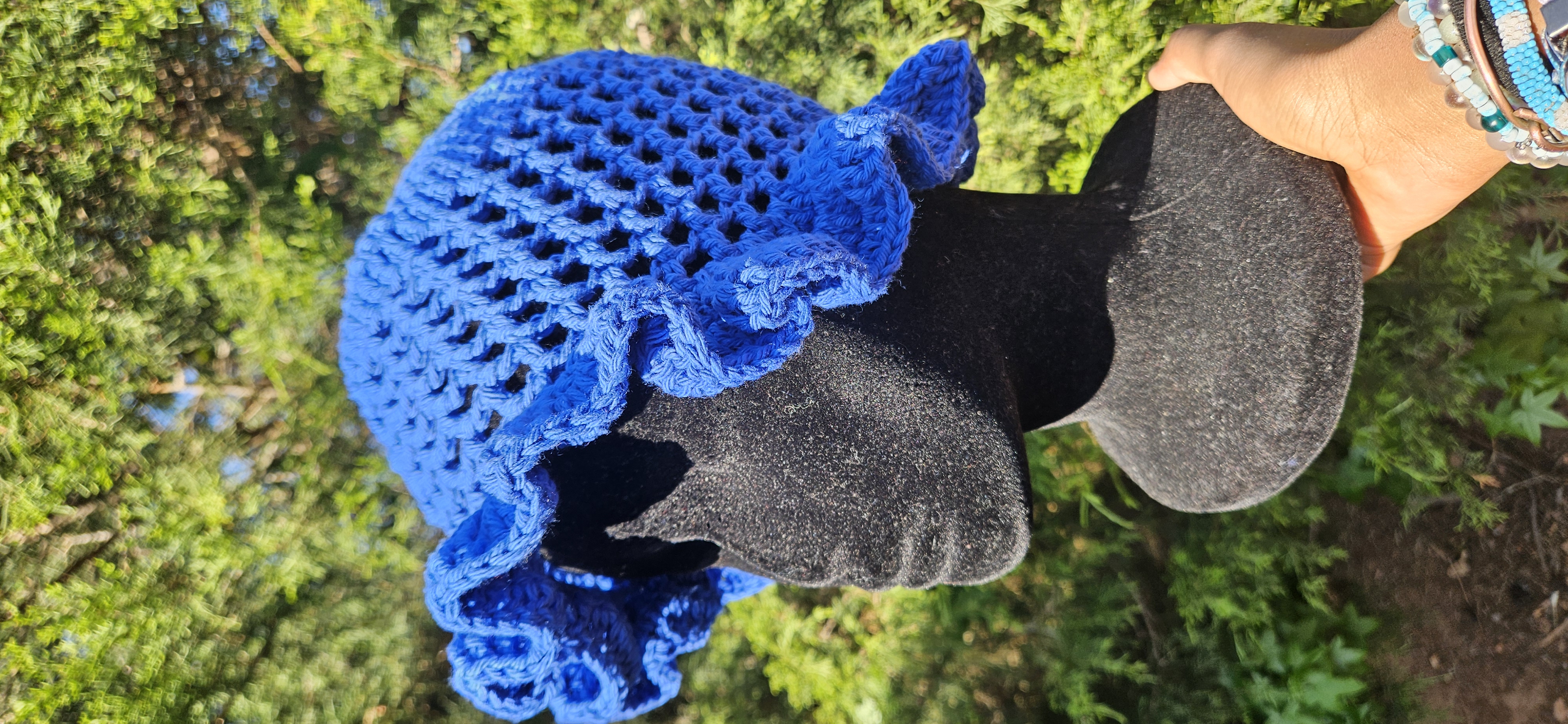 Wavy Ruffle Bucket Hat - Royal Blue