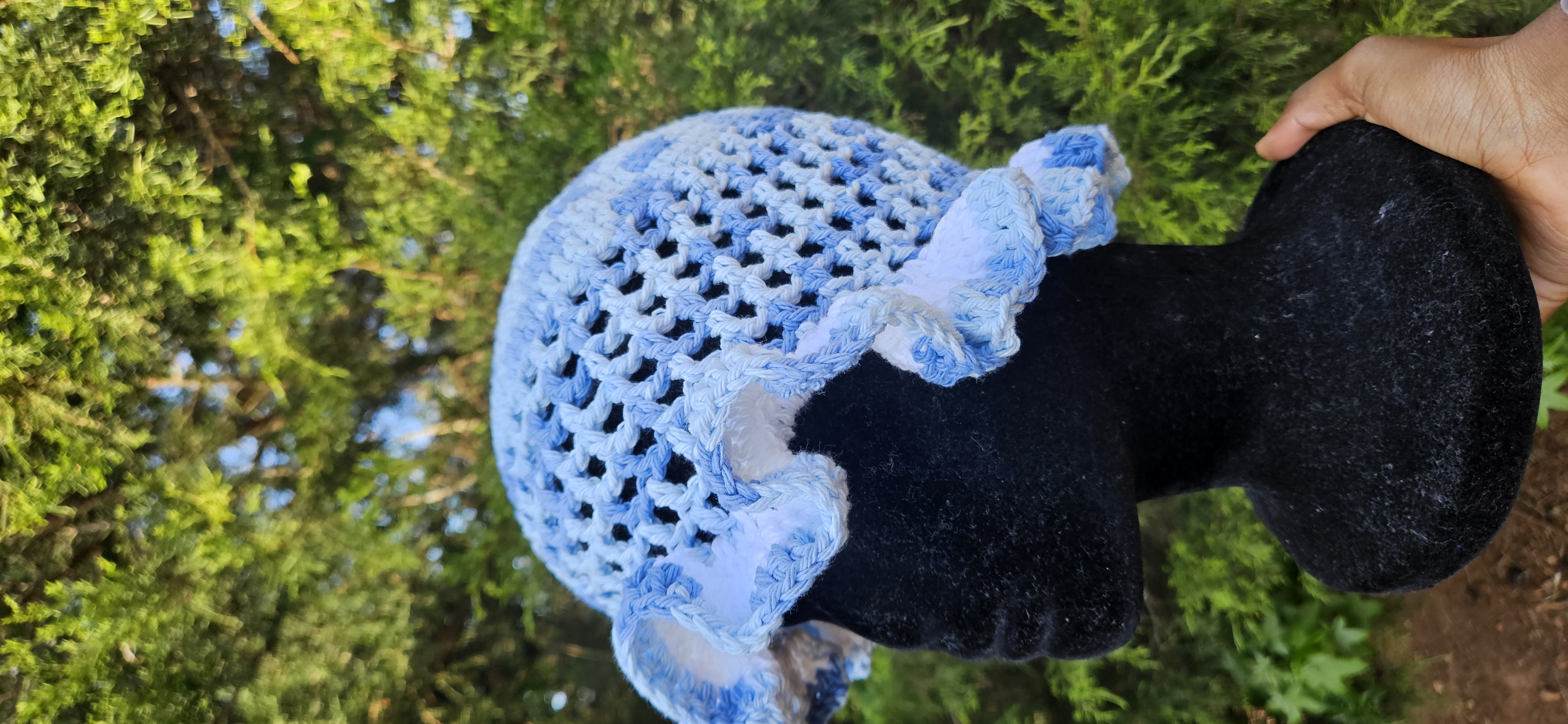 Wavy Ruffle Bucket Hat - Light Blue Multicolor