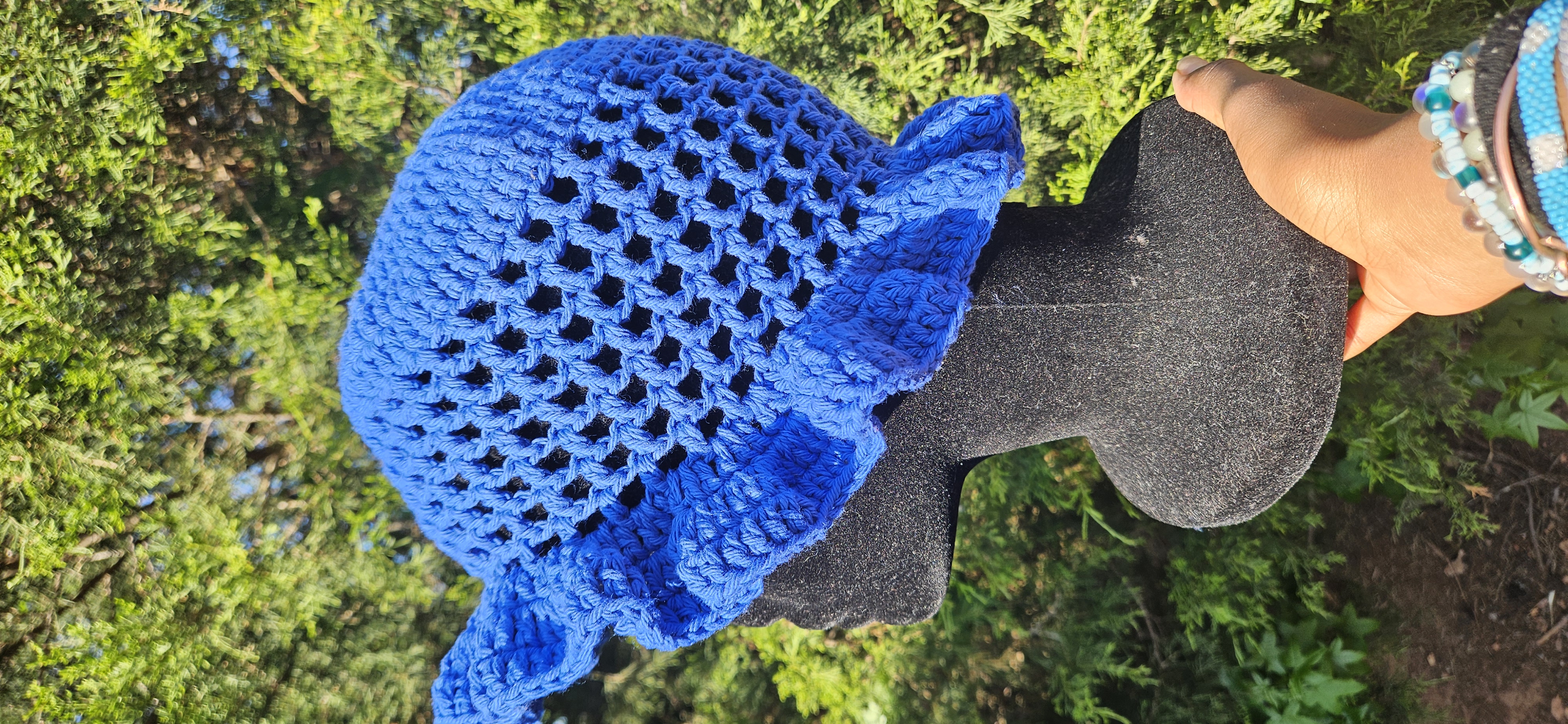 Wavy Ruffle Bucket Hat - Royal Blue