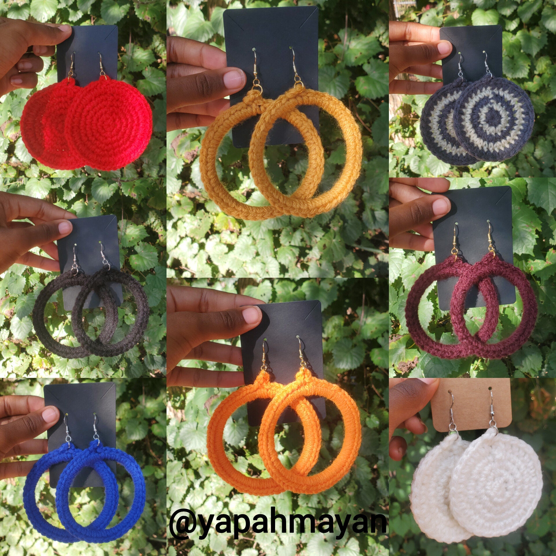 Solid Hoop Earrings | Crocheted Lightweight, Plain and Simple. Special orders available!!