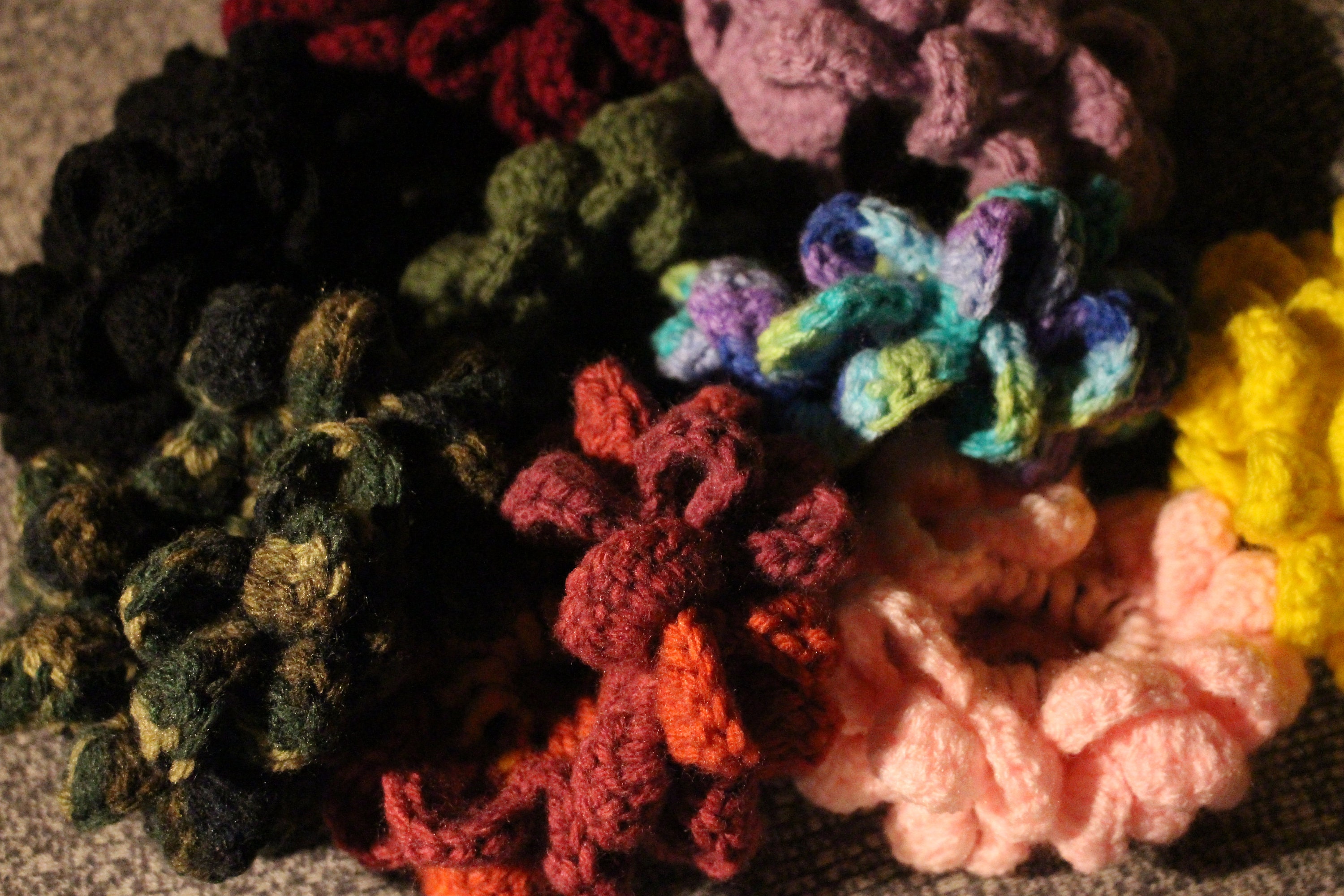 Jumbo Crochet petal Scrunchies!!!