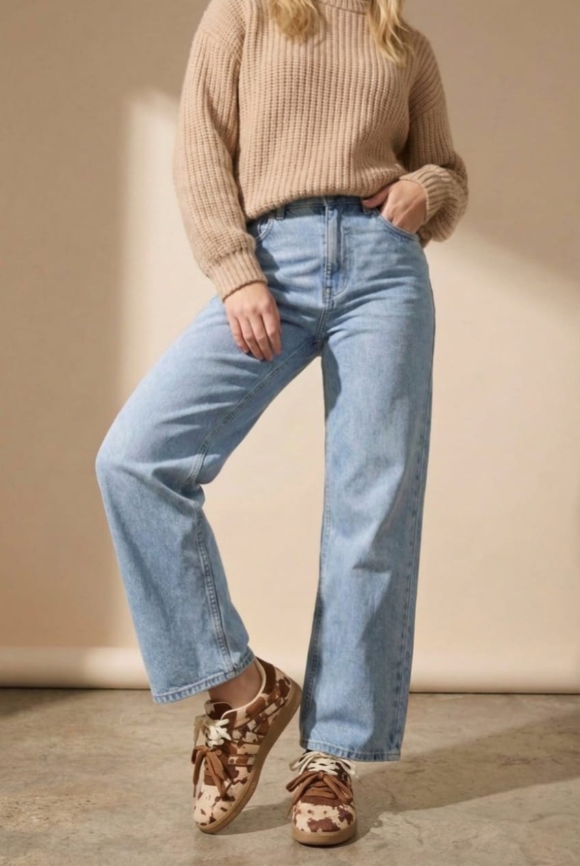 Cow Desenli Çift Bağcıklı Kadın Sneaker