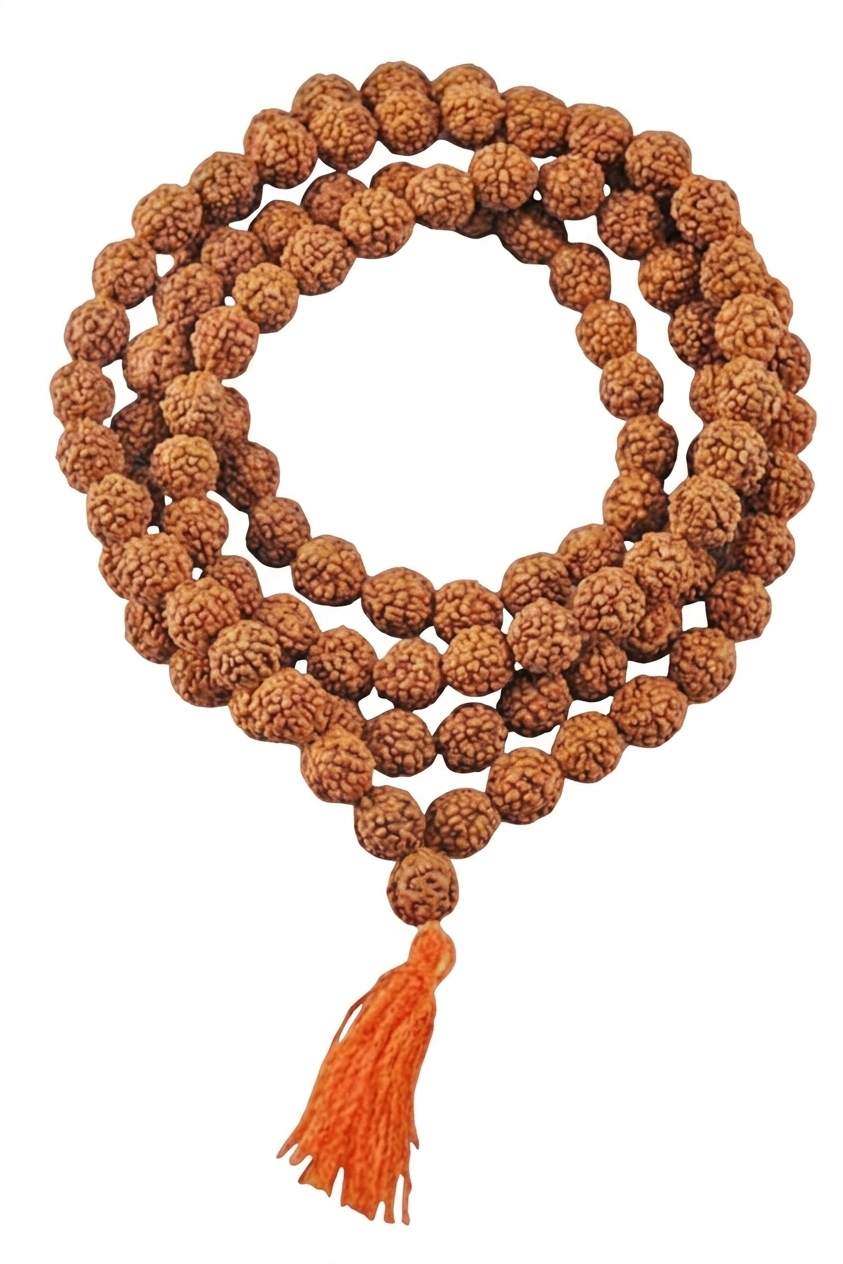 Rudraksha Mala 108+1 bead ,7.MM ,5 Mukhi