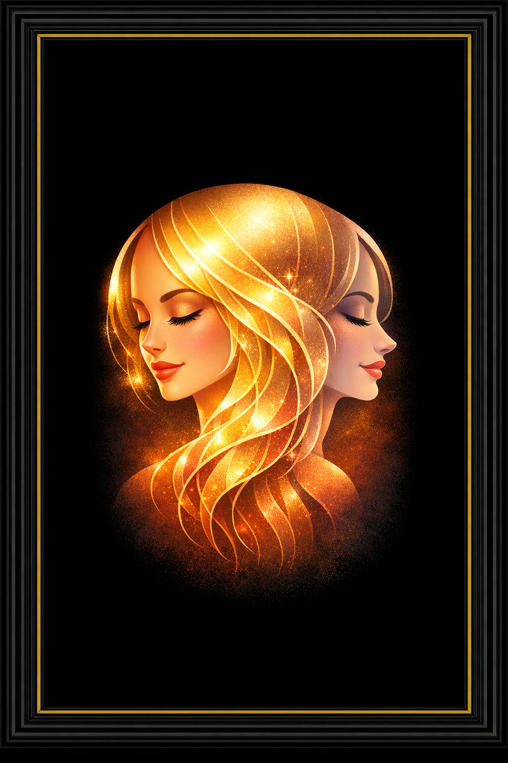 Golden Reverie — memory and tenderness in soft gold and rose hues