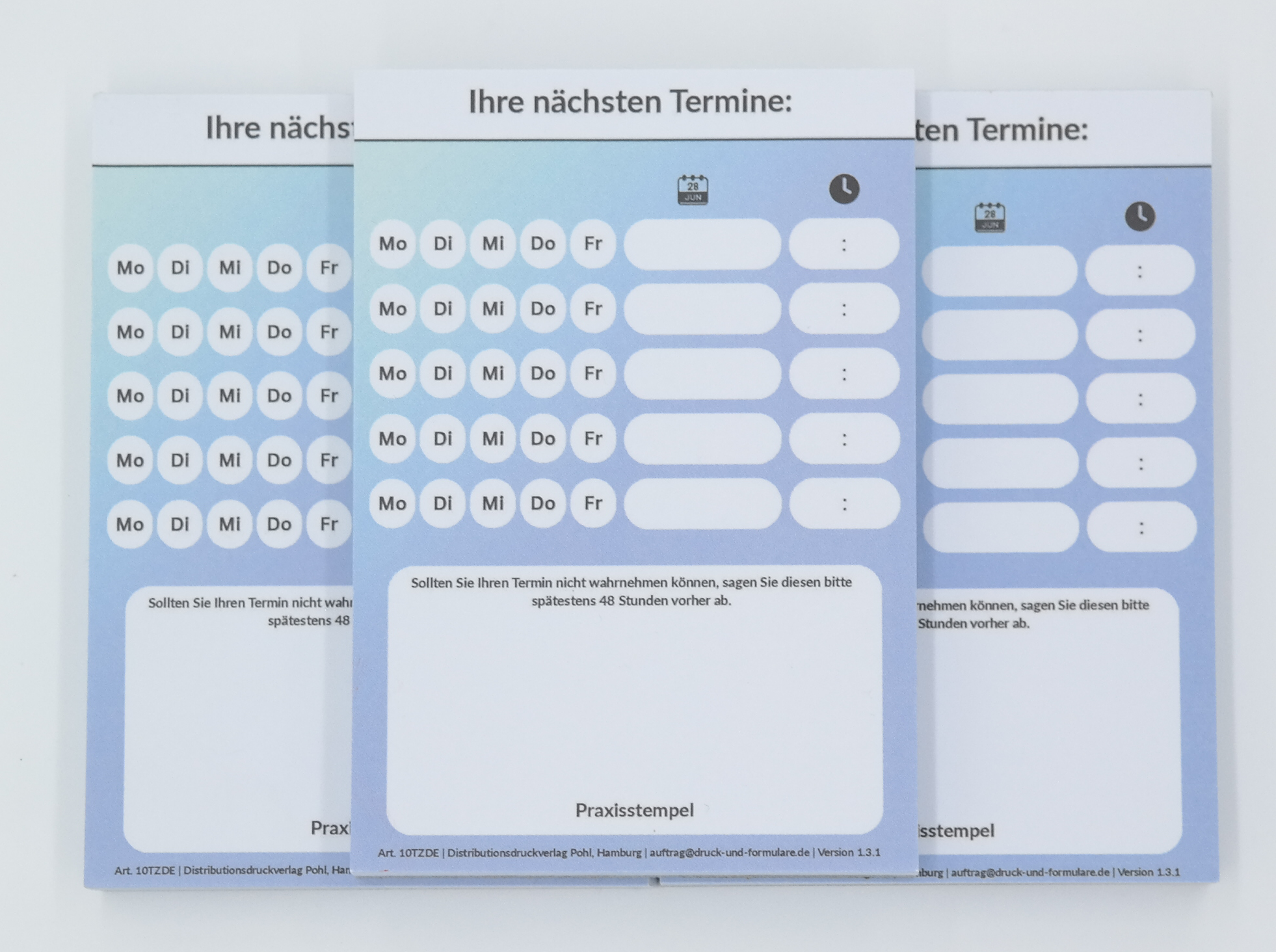 1000 Terminzettel DIN A7, 10 x 100 Stück – 10 Terminblöcke für Ärzte, Praxen, Heilpraktiker