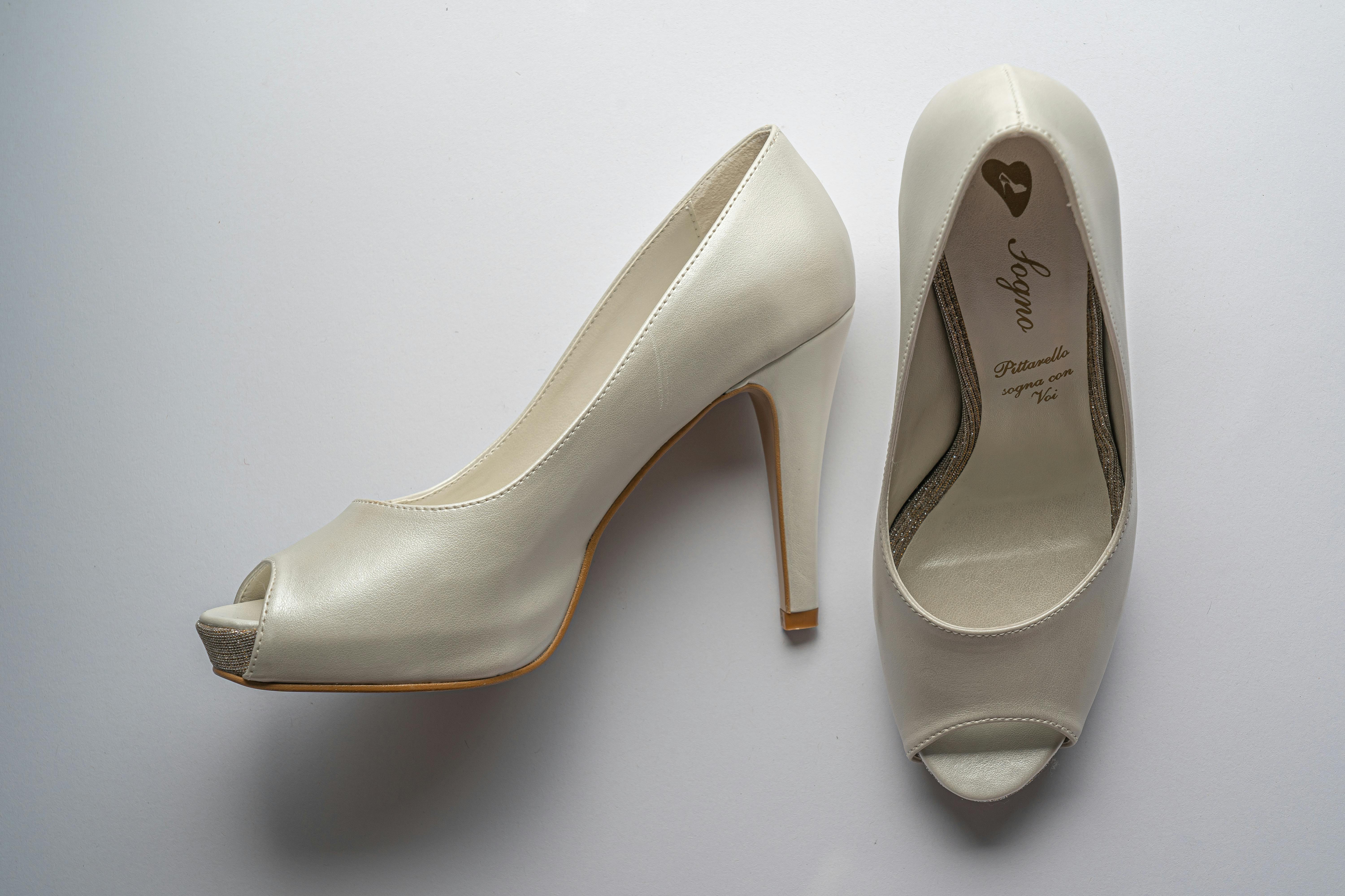 Example: Classic White Peep Toe Heels