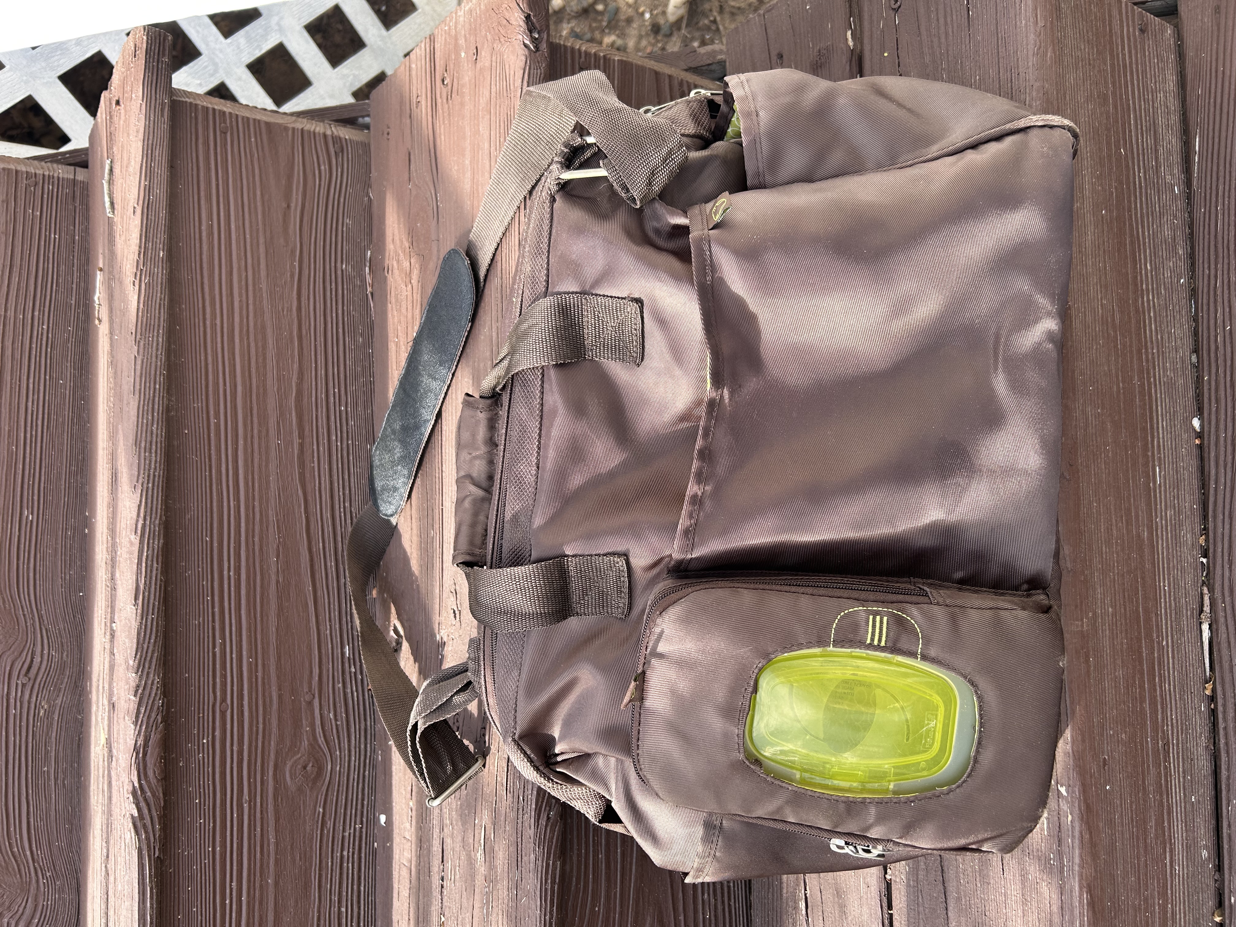 Brown Multi-Pocket Diaper Bag 