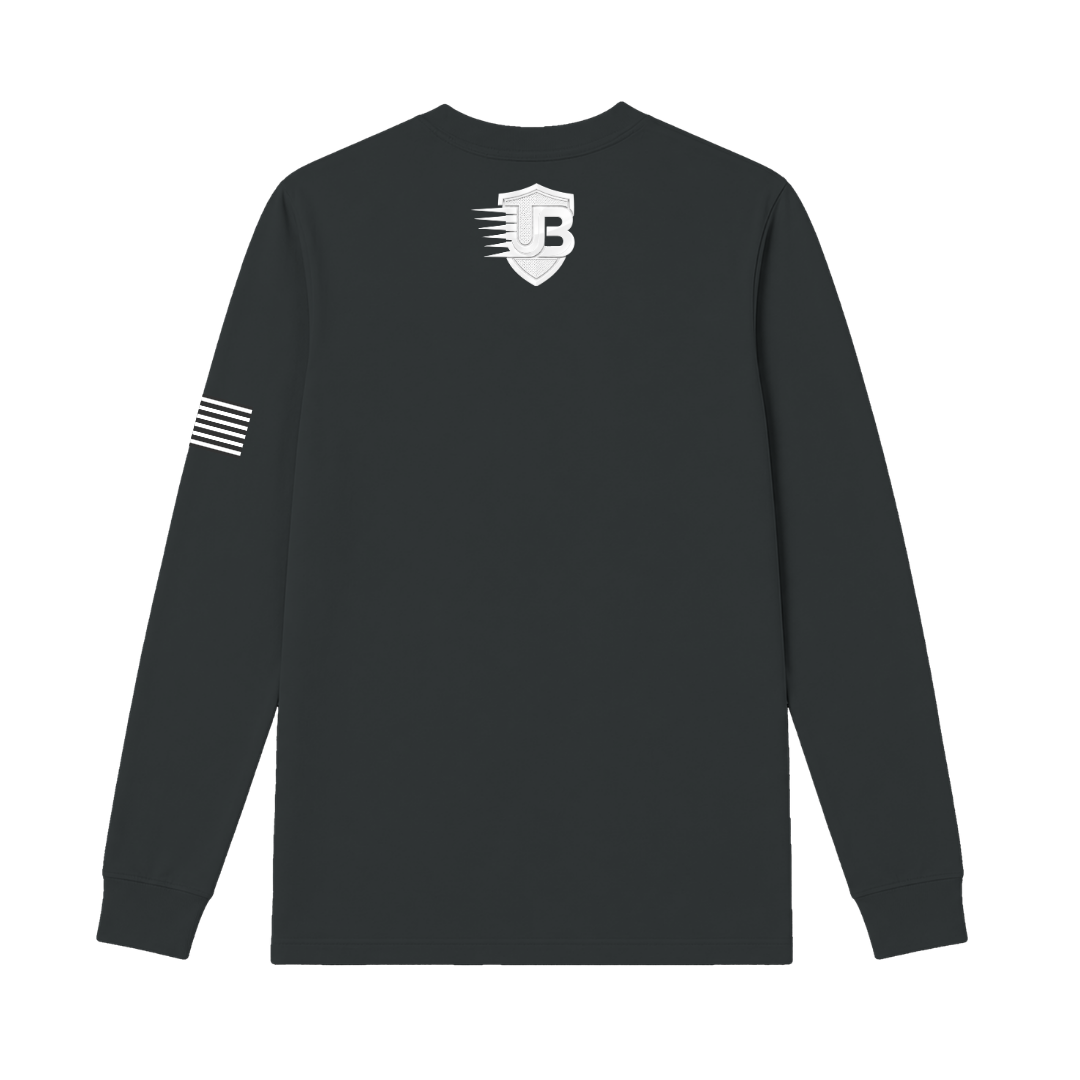 Ultimate Body Blueprint White Logo Long Sleeve Tee – Charcoal Grey