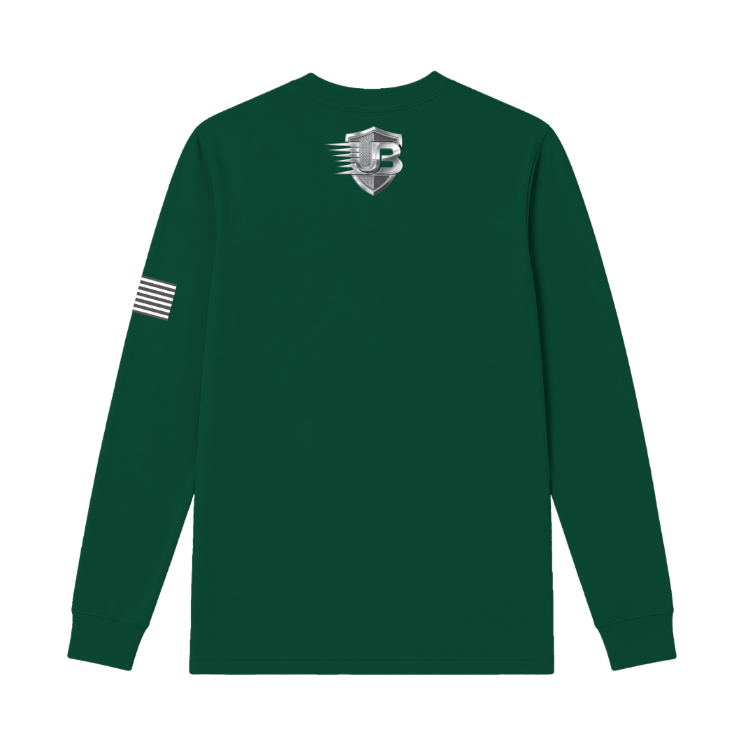 Ultimate Body Blueprint Silver Logo Long Sleeve Tee – Dark Green
