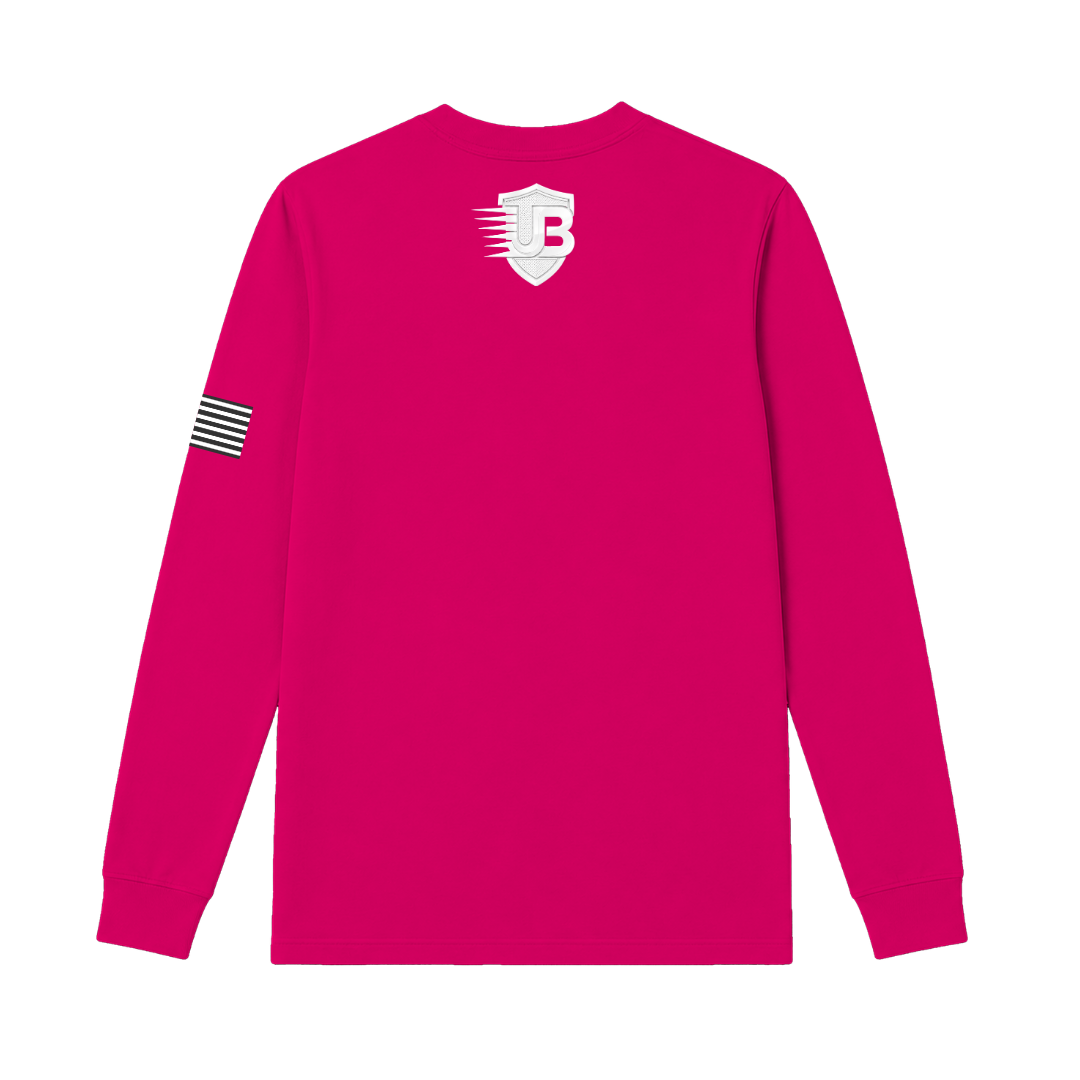 Ultimate Body Blueprint White Logo Long Sleeve Tee – Shocking Pink