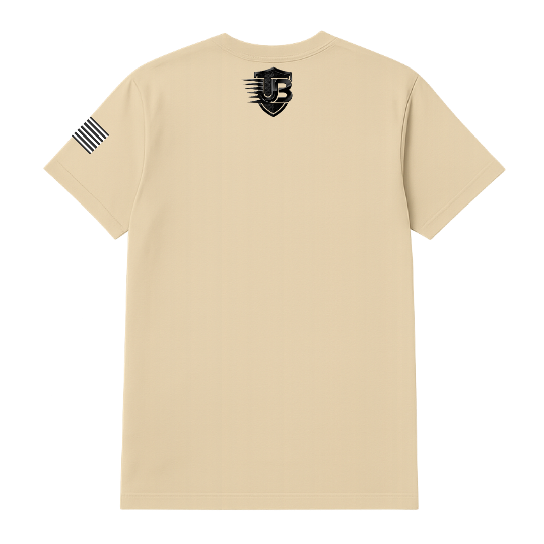 Ultimate Body Blueprint Black Logo Round Neck Tee – Creamy Mustard
