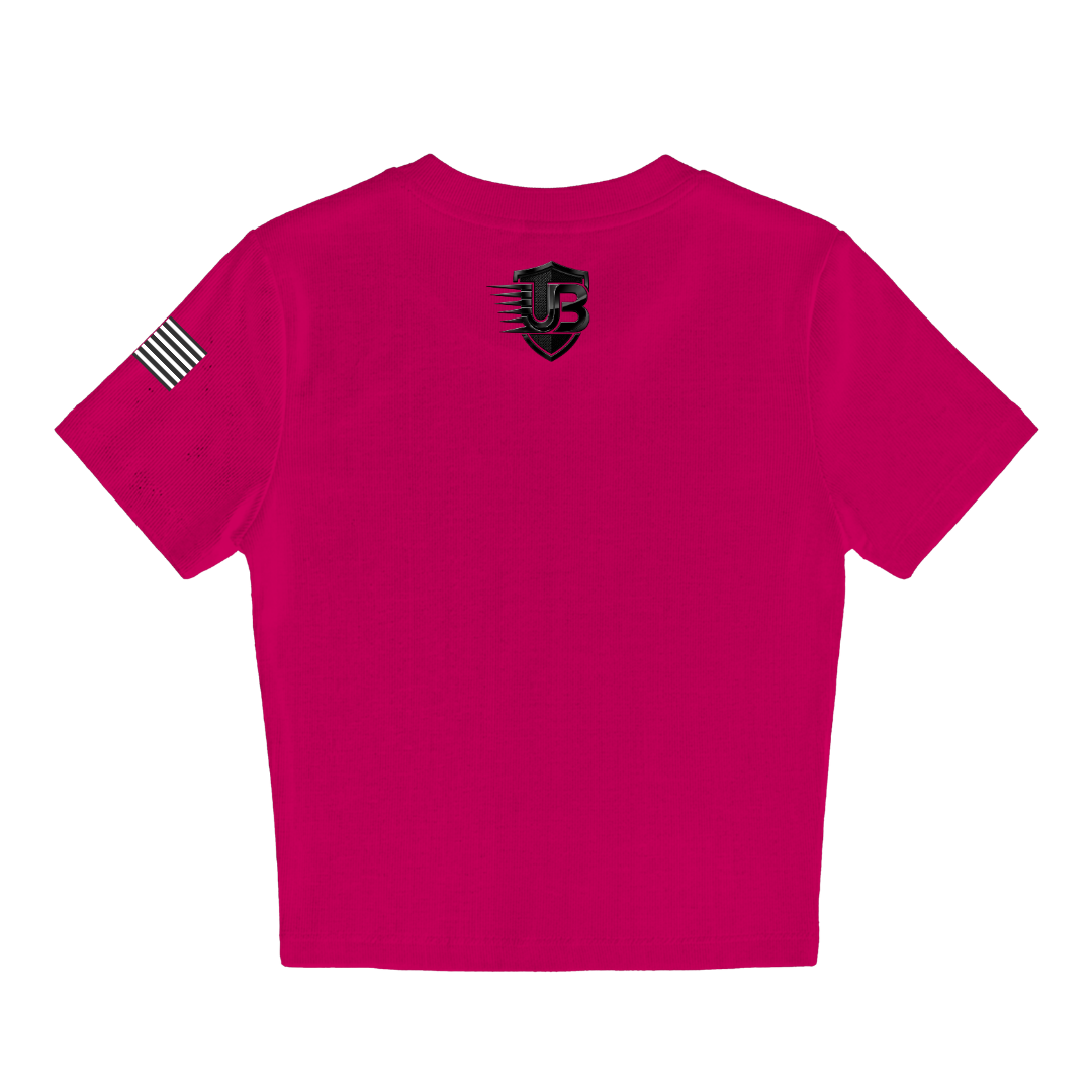 Ultimate Body Blueprint Women’s Black Logo Baby Doll Tee – Shocking Pink