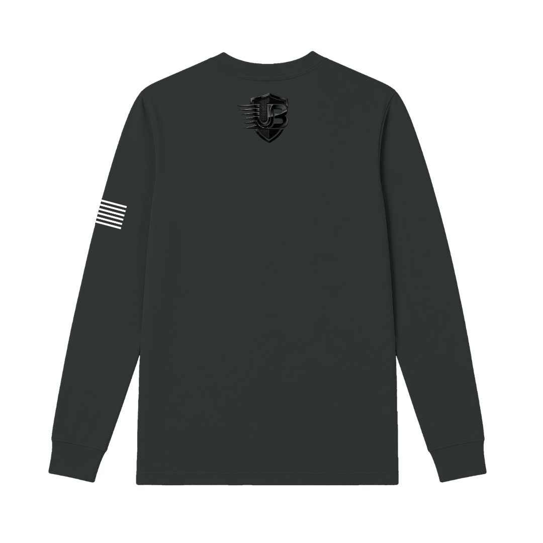 Ultimate Body Blueprint Black Logo Long Sleeve Tee – Charcoal Grey