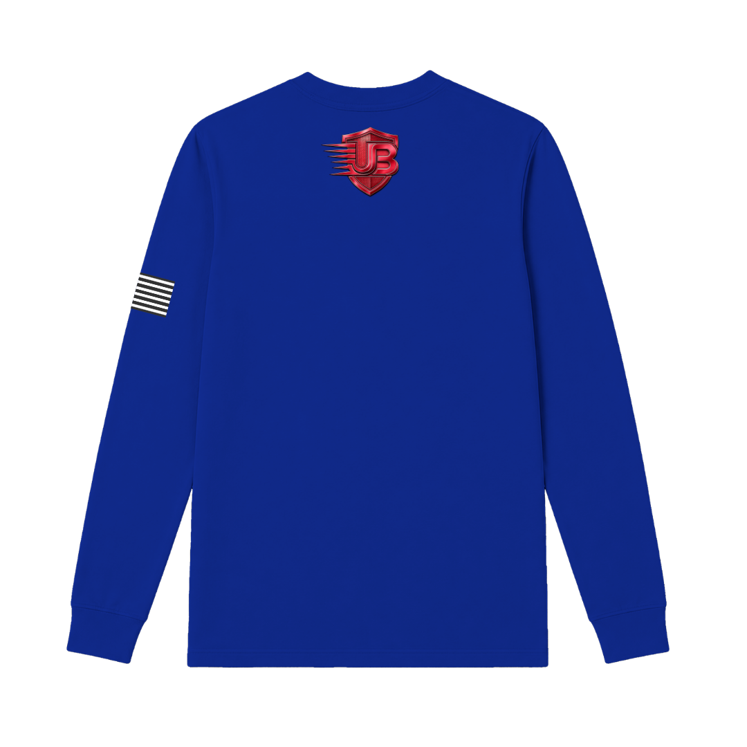 Ultimate Body Blueprint Red Logo Long Sleeve Tee – Navy Blue