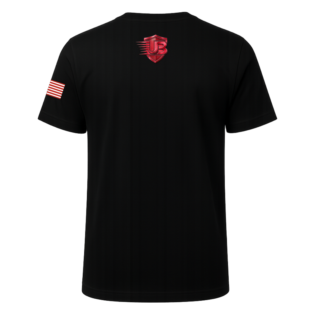 Ultimate Body Blueprint Red Logo Round Neck Tee – Black