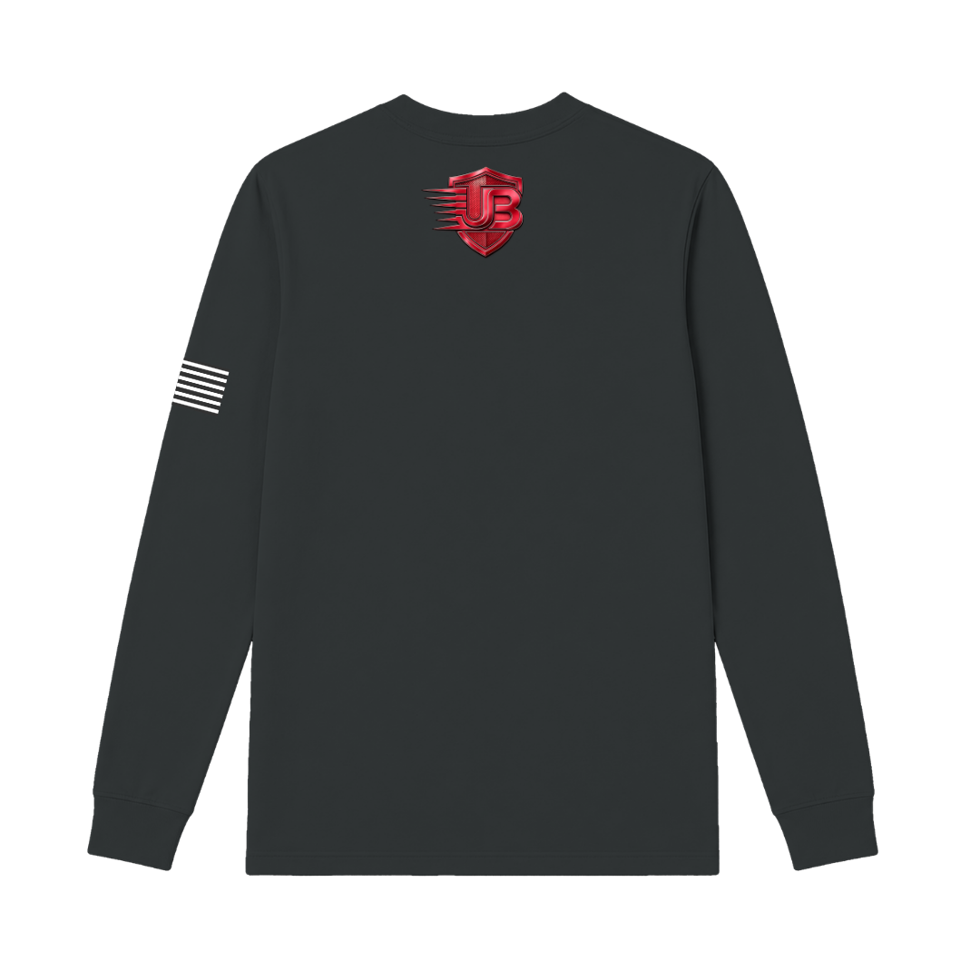 Ultimate Body Blueprint Red Logo Long Sleeve Tee – Charcoal Grey