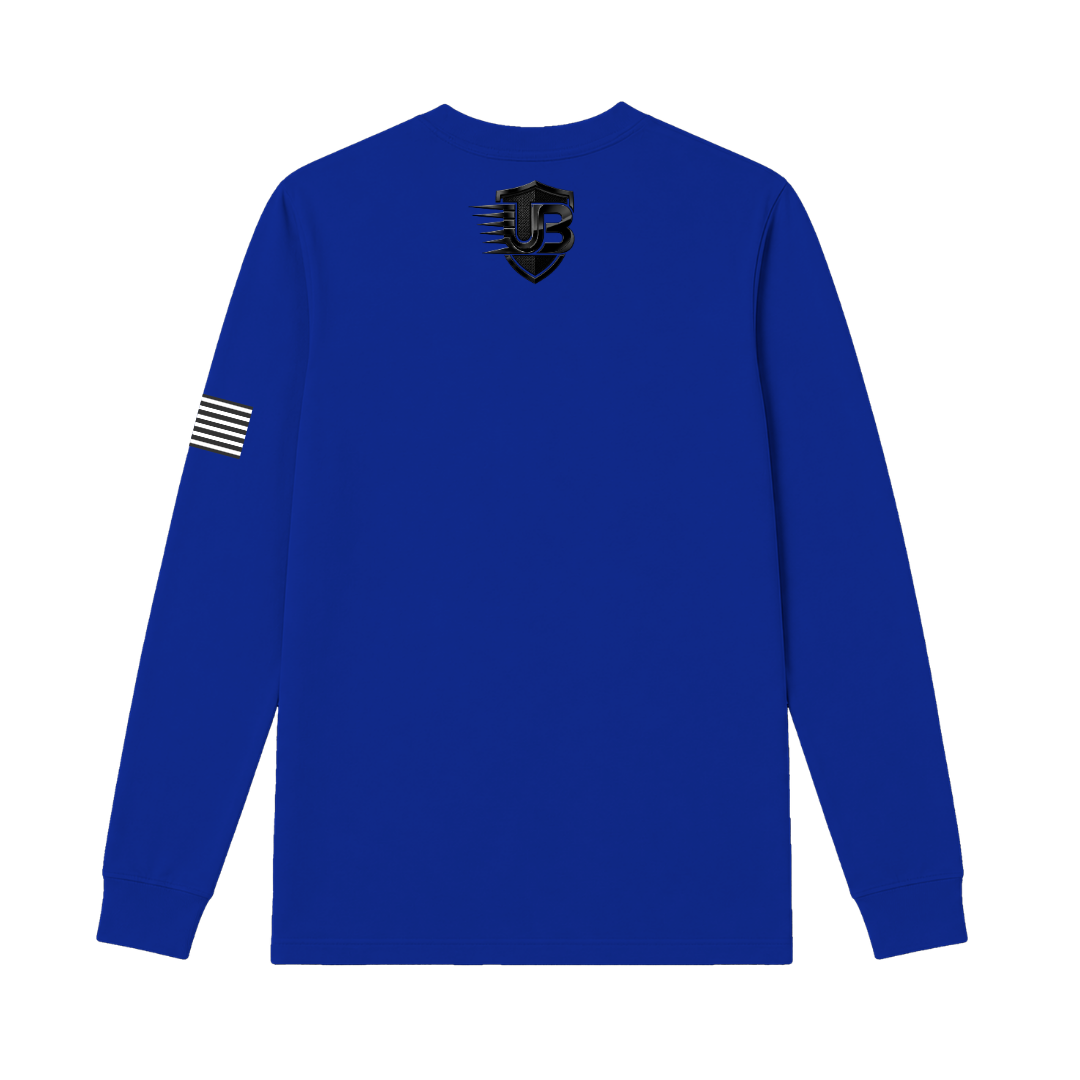 Ultimate Body Blueprint Black Logo Long Sleeve Tee – Navy Blue