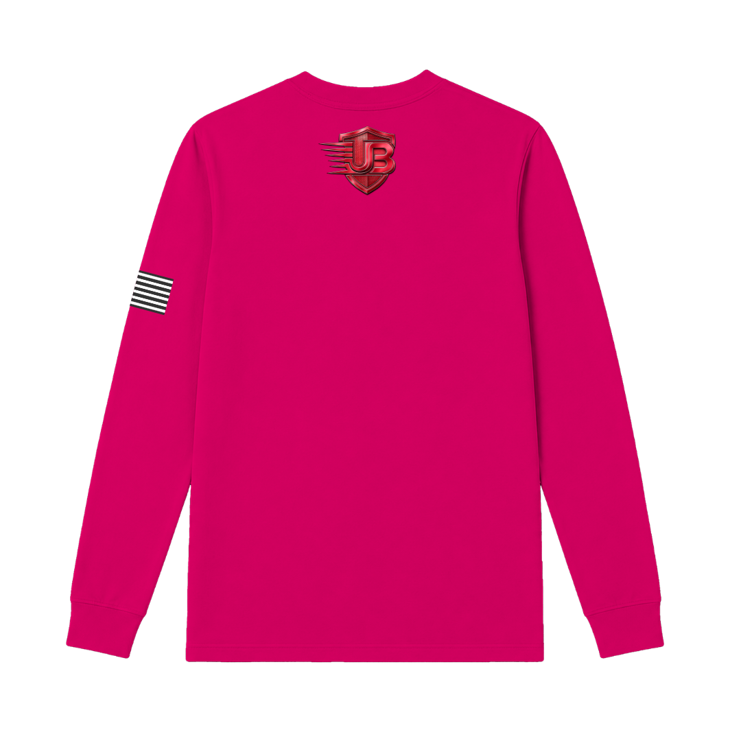 Ultimate Body Blueprint Red Logo Long Sleeve Tee – Shocking Pink