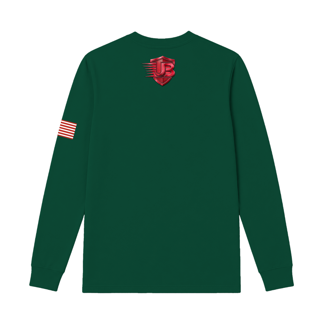 Ultimate Body Blueprint Red Logo Long Sleeve Tee – Dark Green