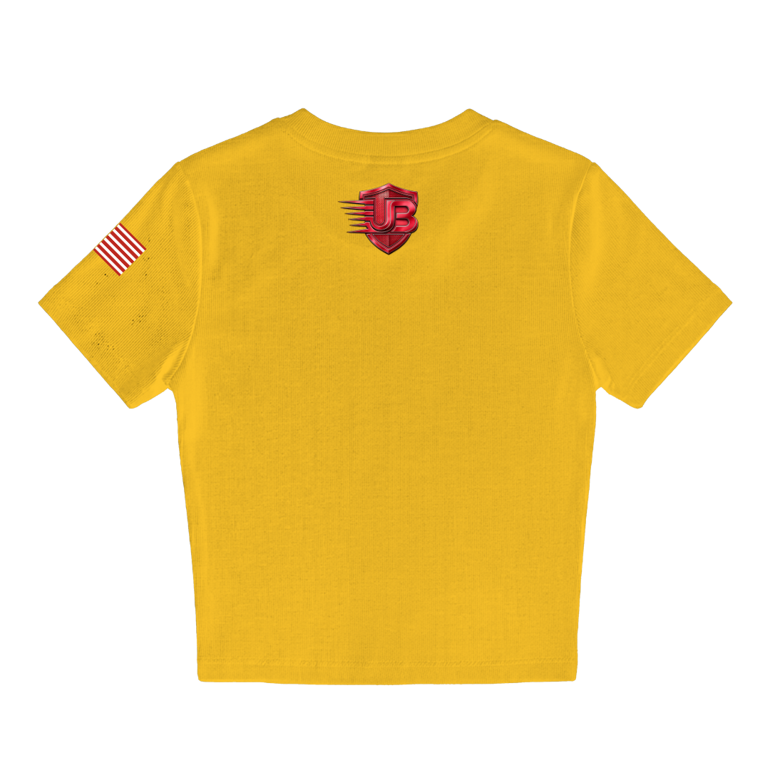 Ultimate Body Blueprint Women’s Red Logo Baby Doll Tee – Yellow