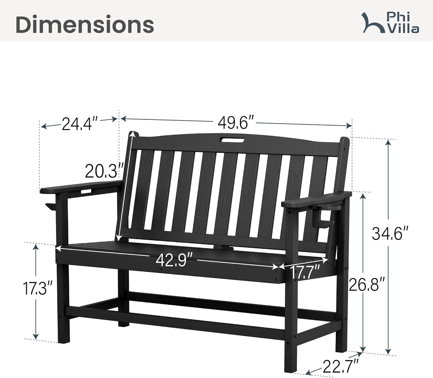 Outdoor HDPE Garden Bench