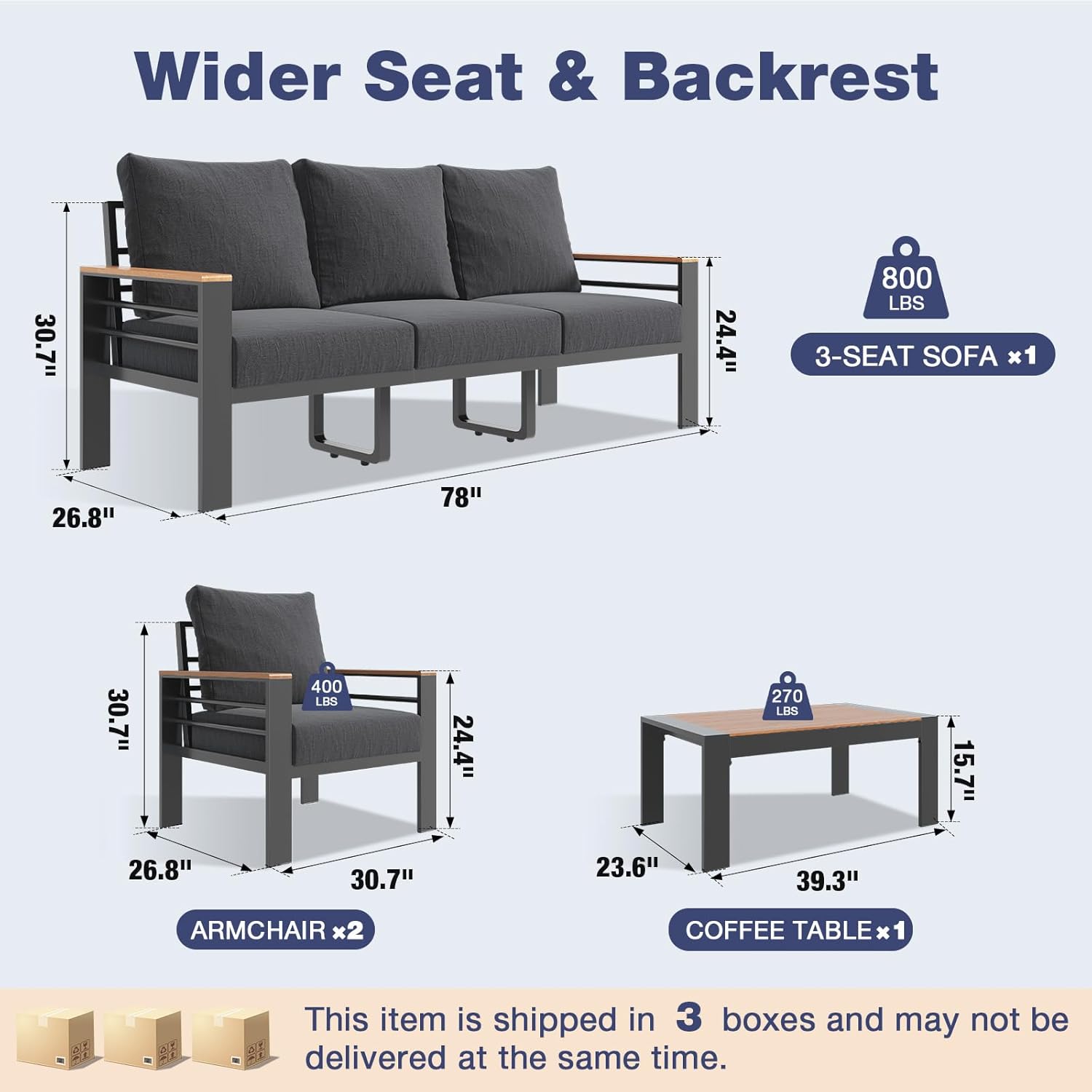 Outdoor Patio Sofa Set