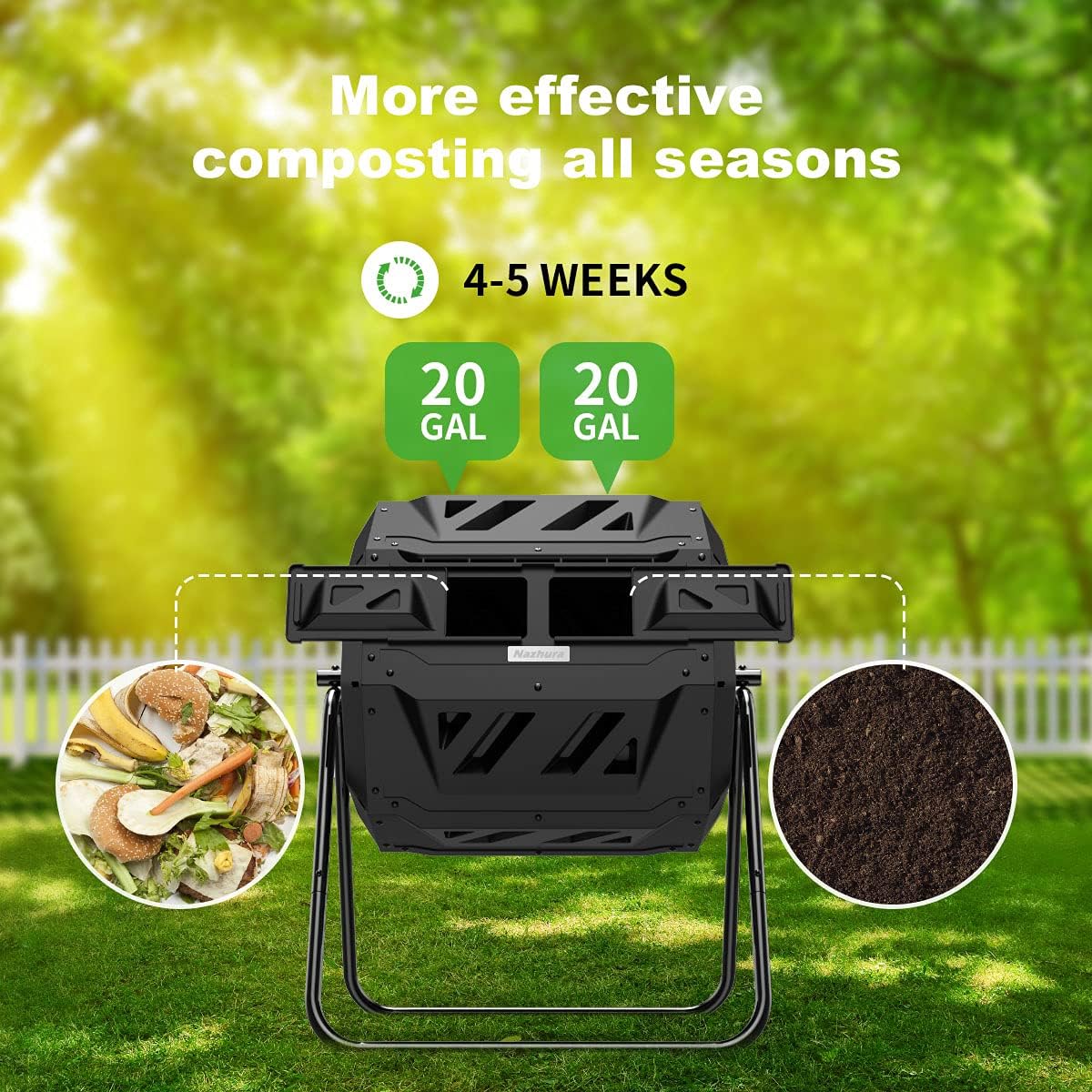 Outdoor Compost Tumbler Bin