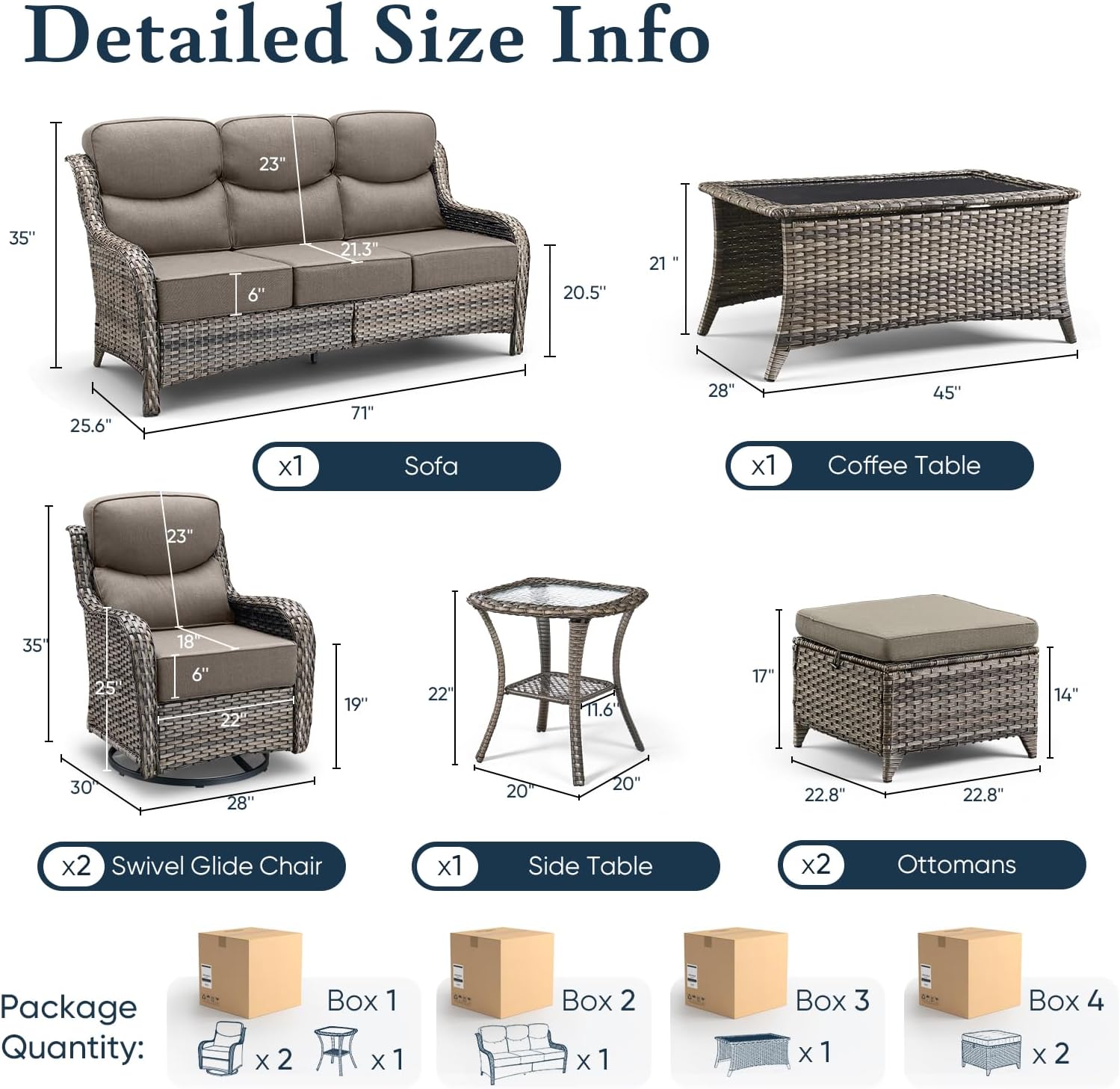 Outdoor Wicker Patio Furniture Set